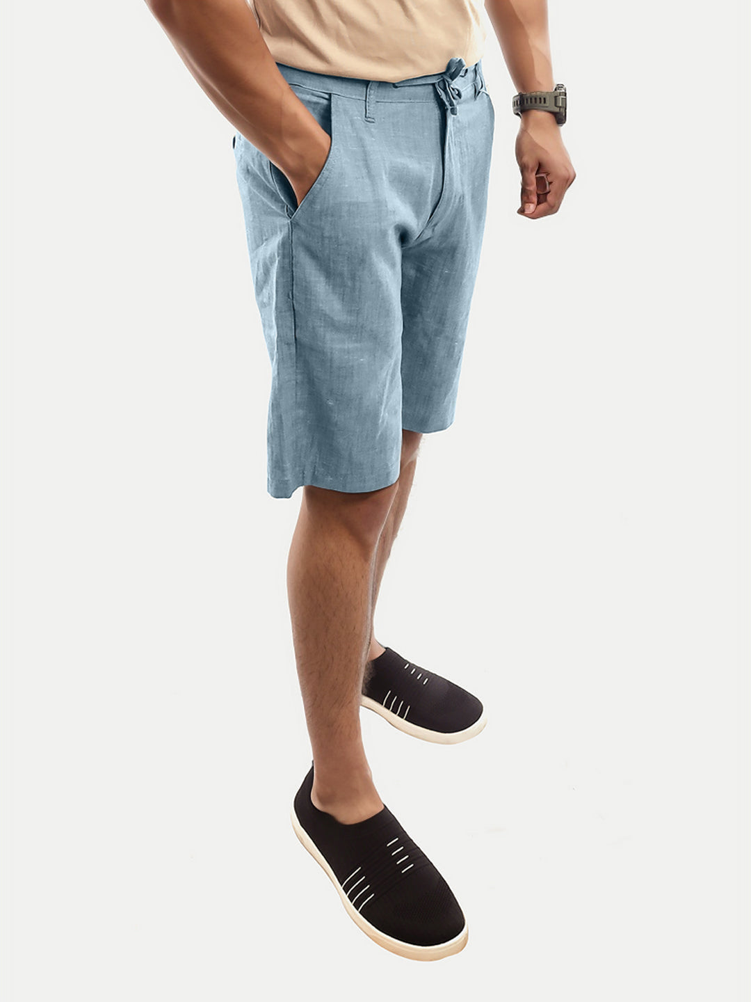 Radprix Men Light blue Remi Cotton Shorts