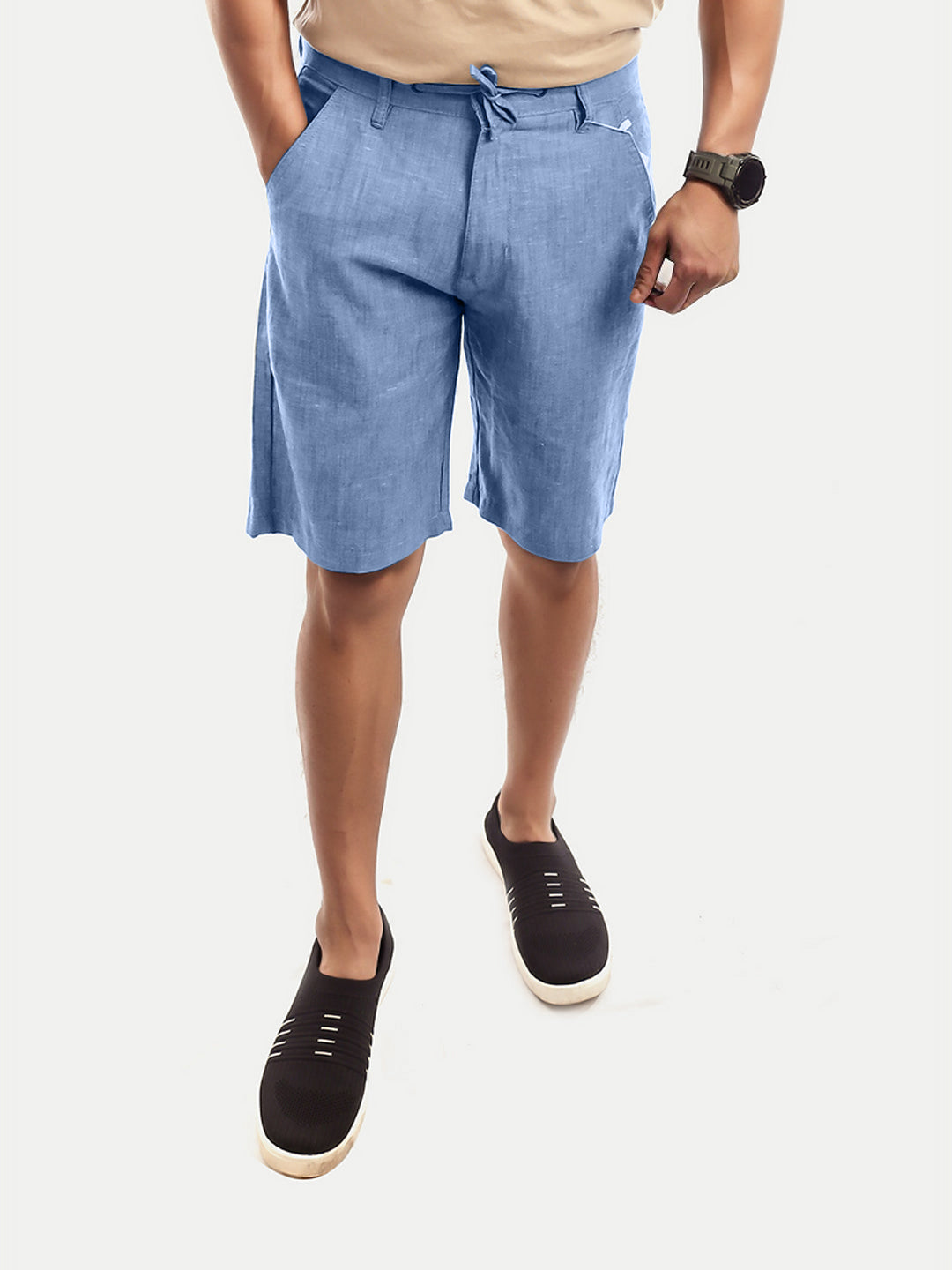 Radprix Men Light Blue Remi Cotton Shorts