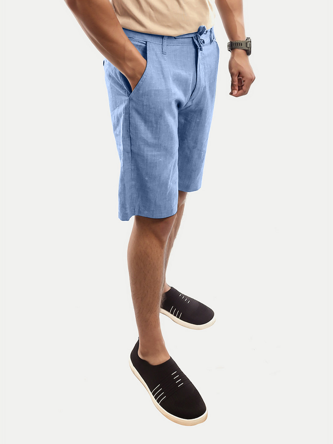 Radprix Men Light Blue Remi Cotton Shorts