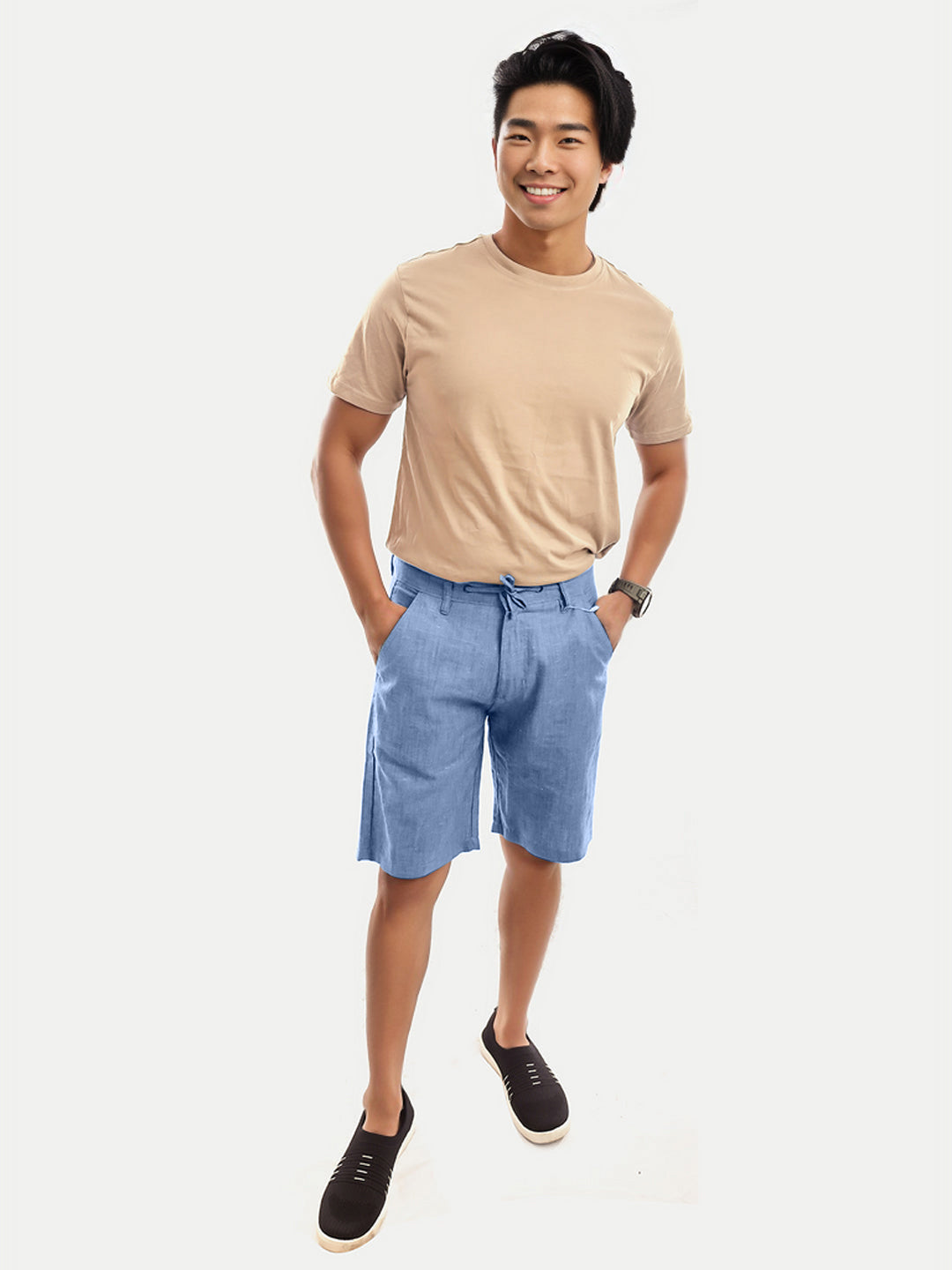 Radprix Men Light Blue Remi Cotton Shorts