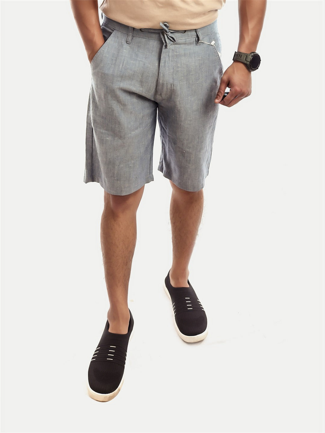 Radprix Men Grey Remi Cotton Shorts