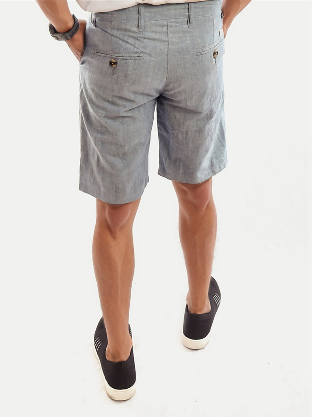 Radprix Men Grey Remi Cotton Shorts