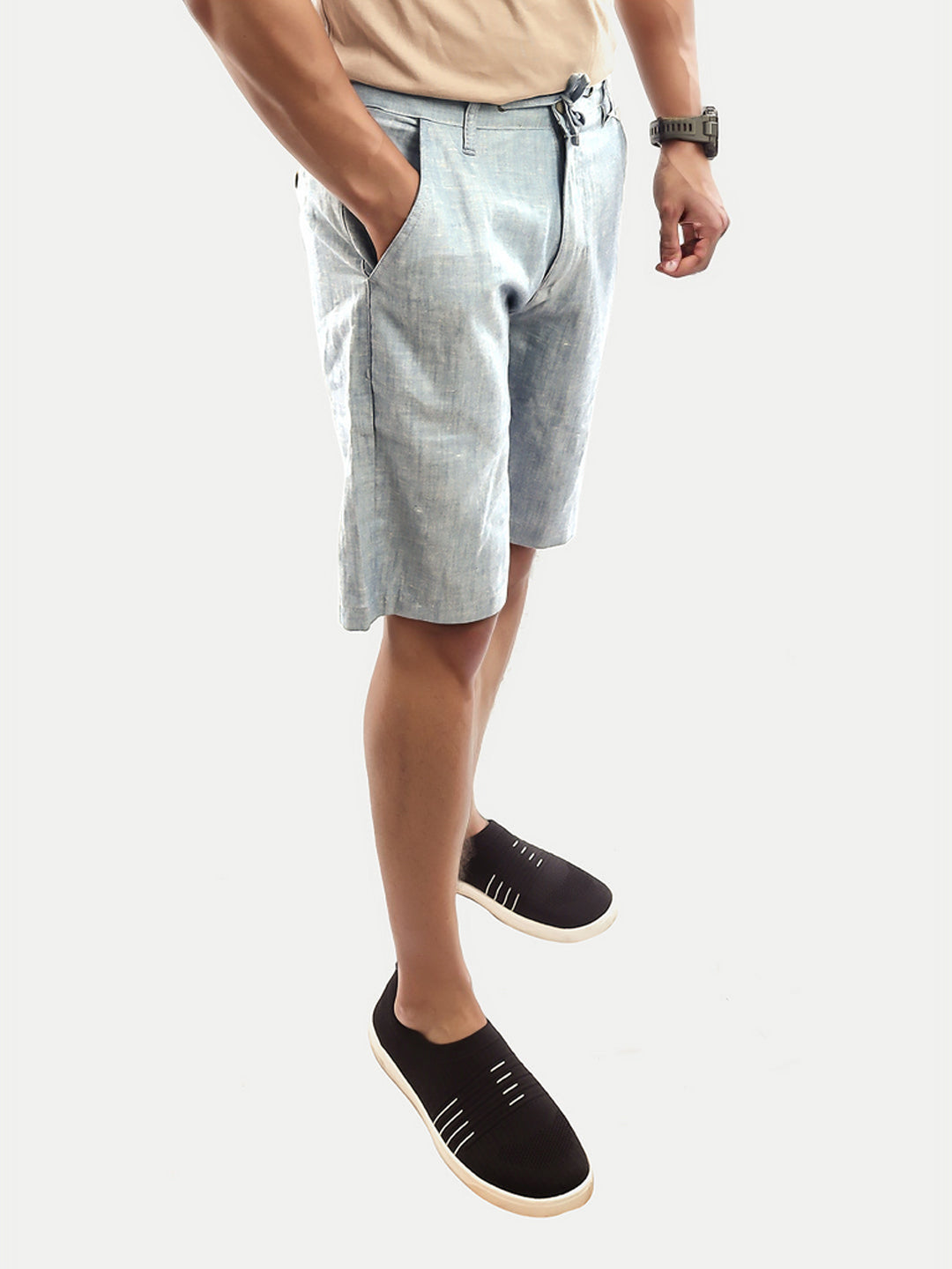 Radprix Men Grey Remi Cotton Shorts