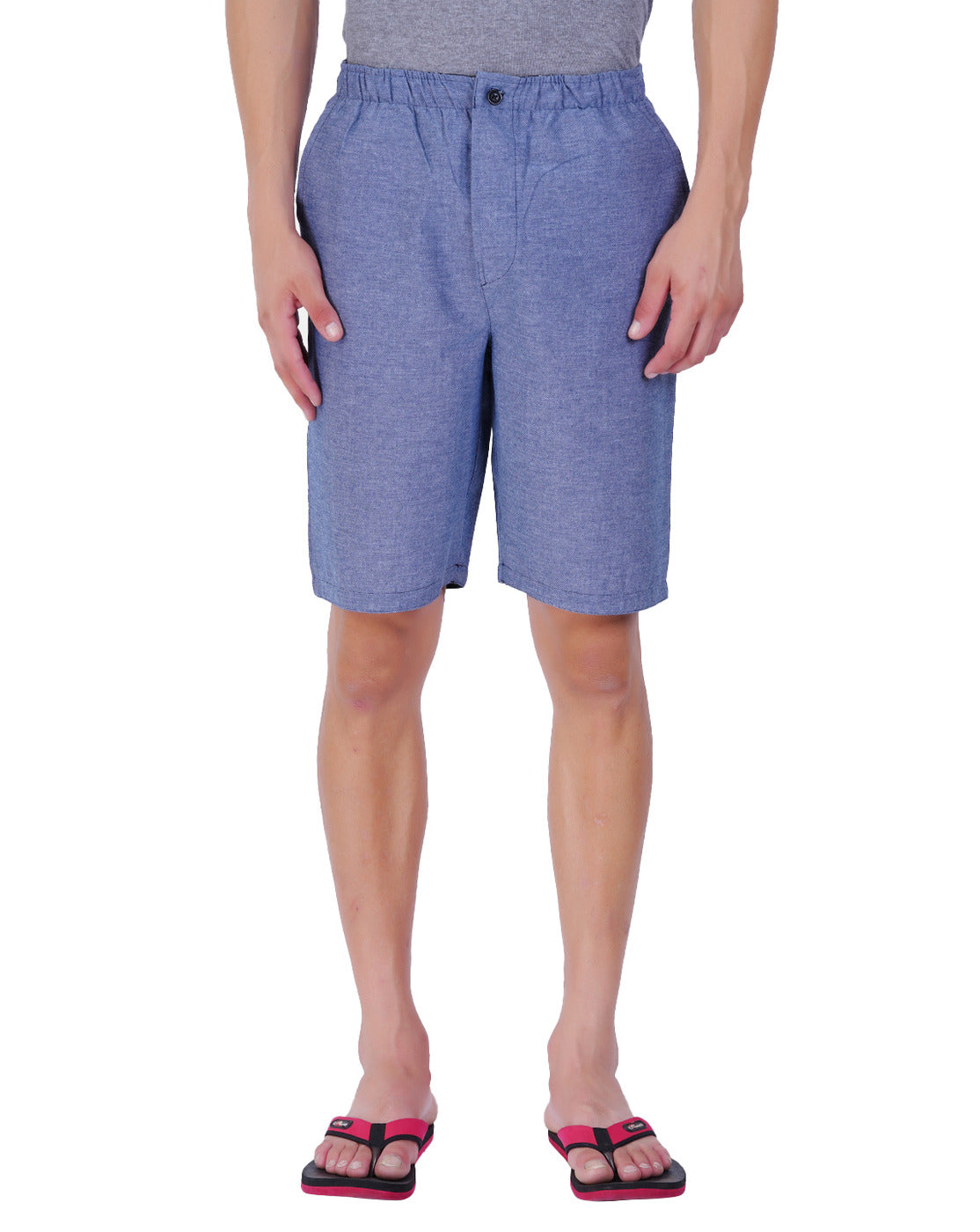 Radprix Mens Blue Cotton Woven Solid Boxer Shorts with Side Pocket