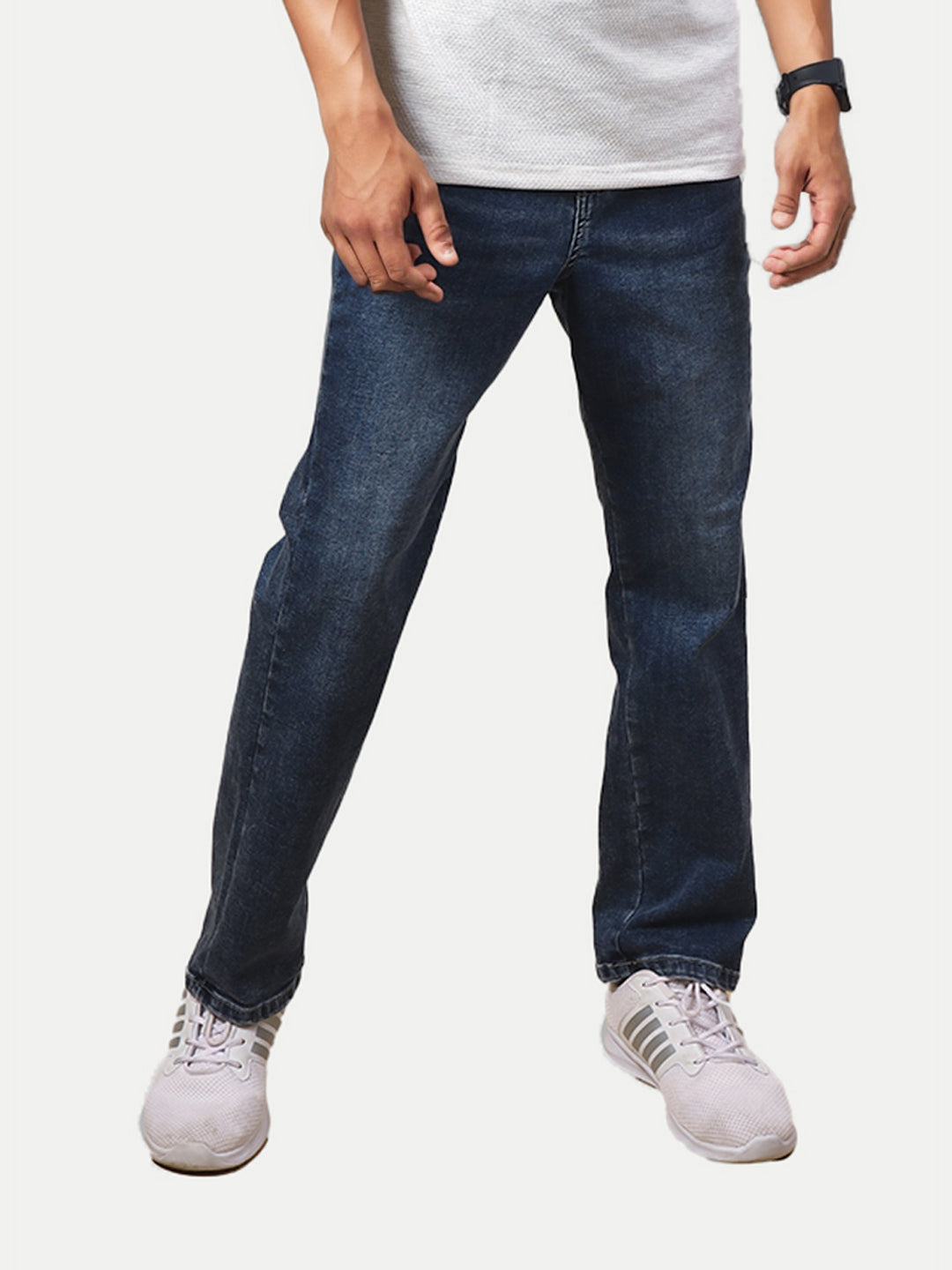 Radprix Men Ink Blue Tapered Fit Light Fade Jeans