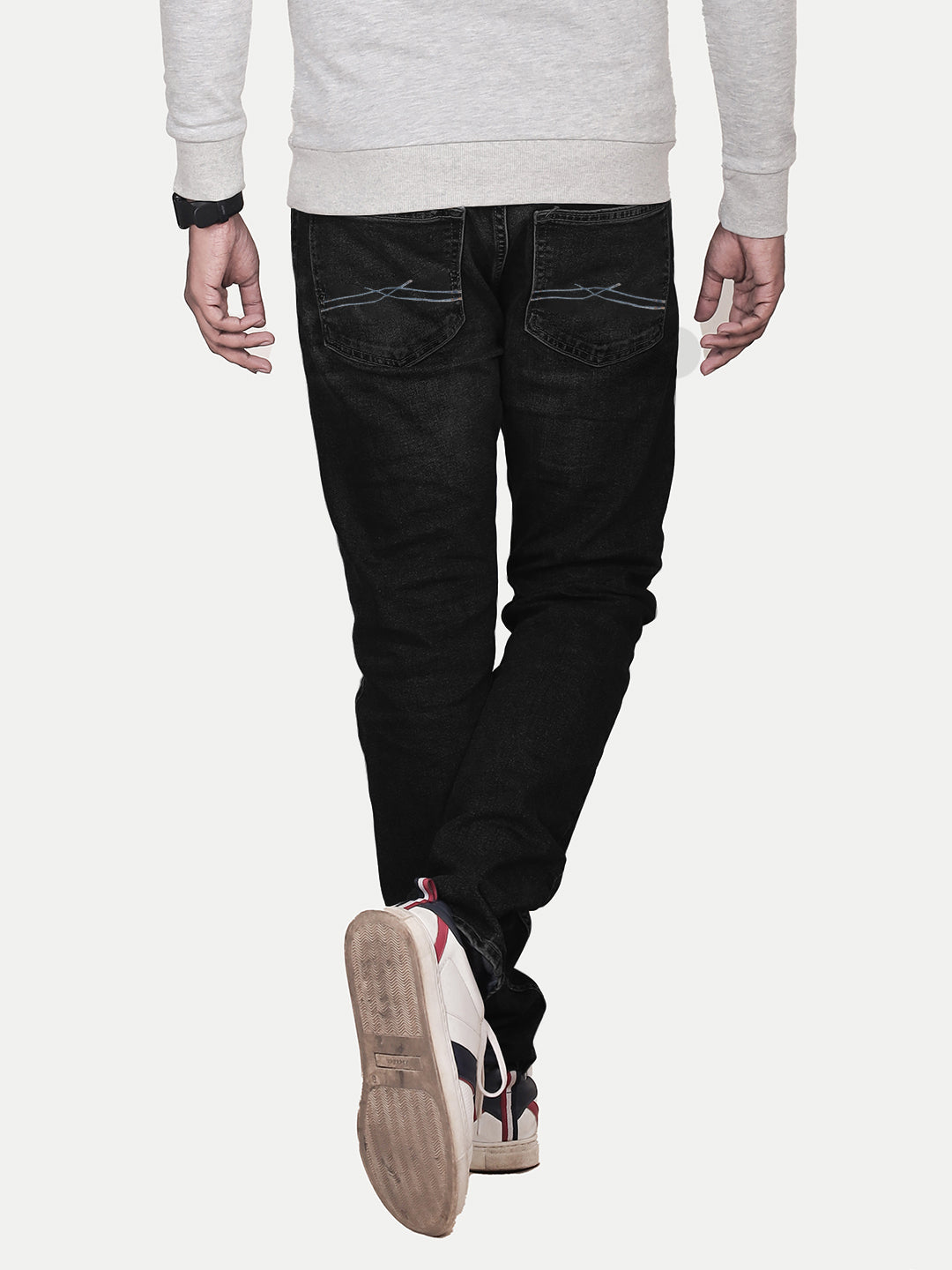 Radprix Men Basic Black Casual Denim Jeans