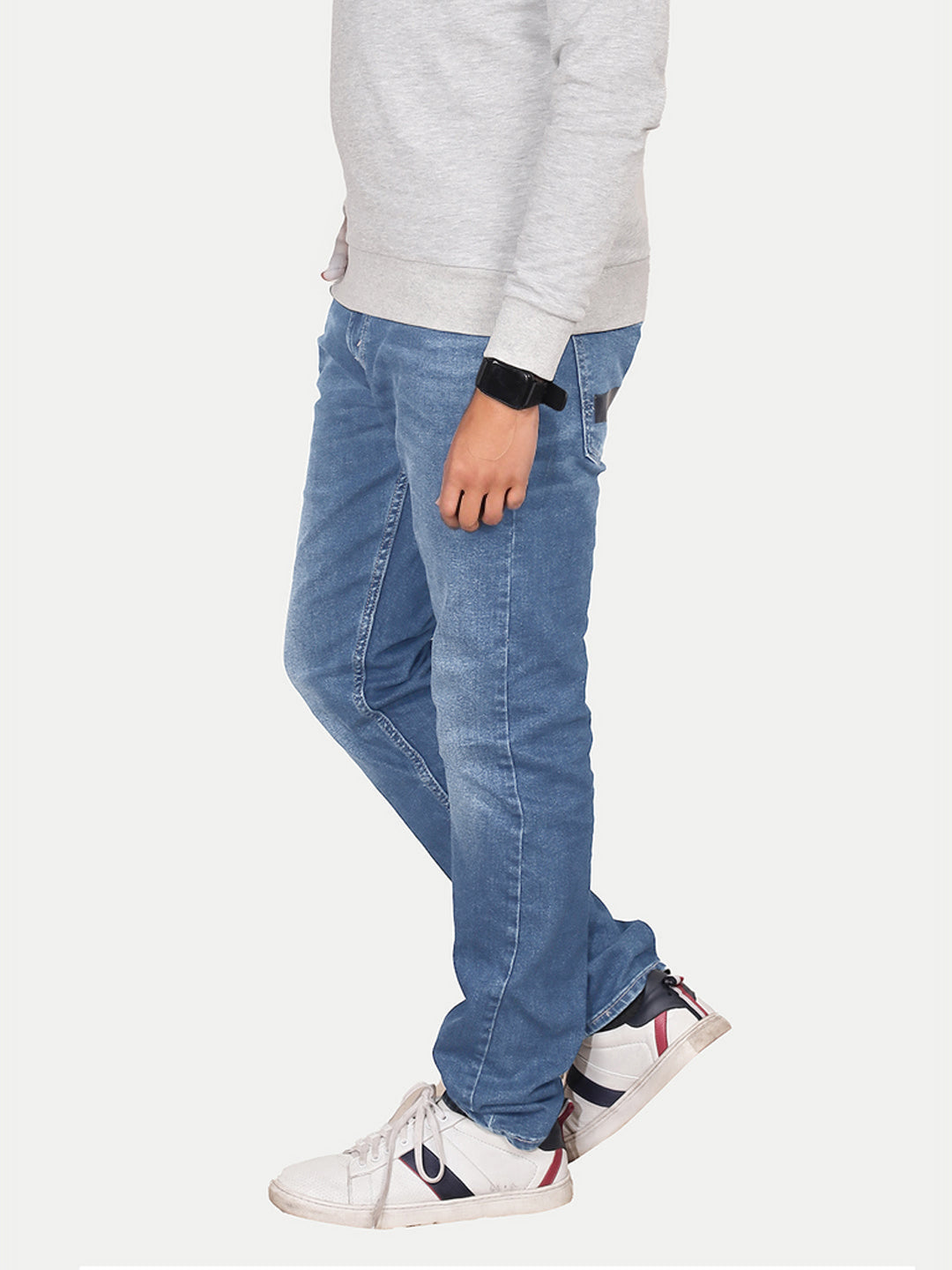 Radprix Men Casual Light Blue Light Washed Denim Jeans