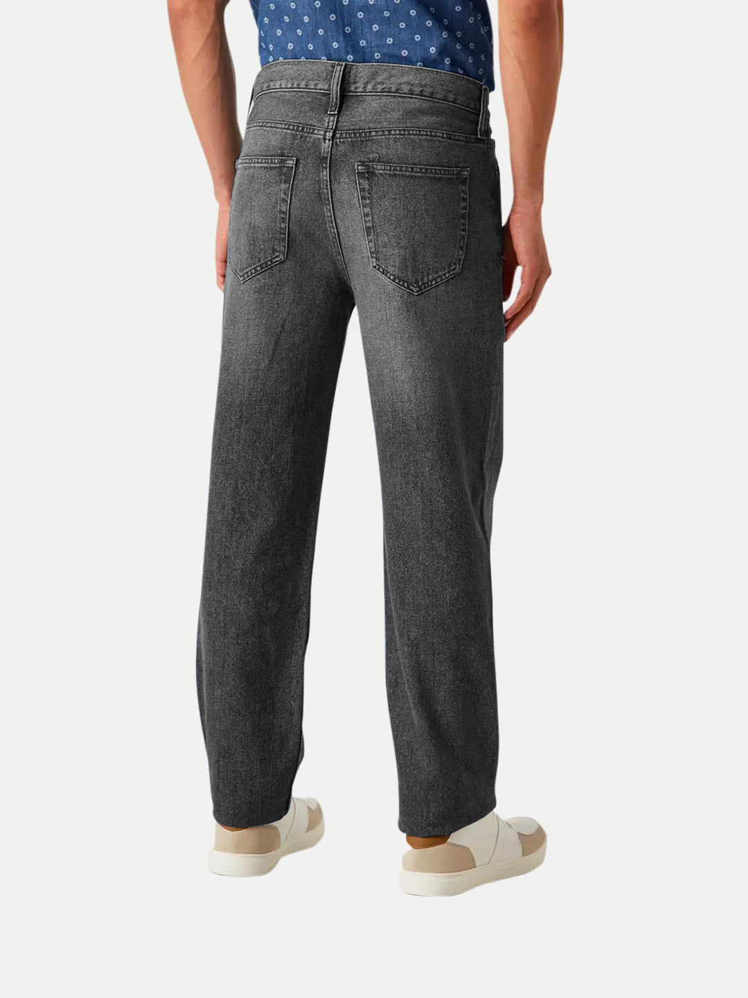 Radprix Mens Relaxed Fit Charcoal Denim Pants