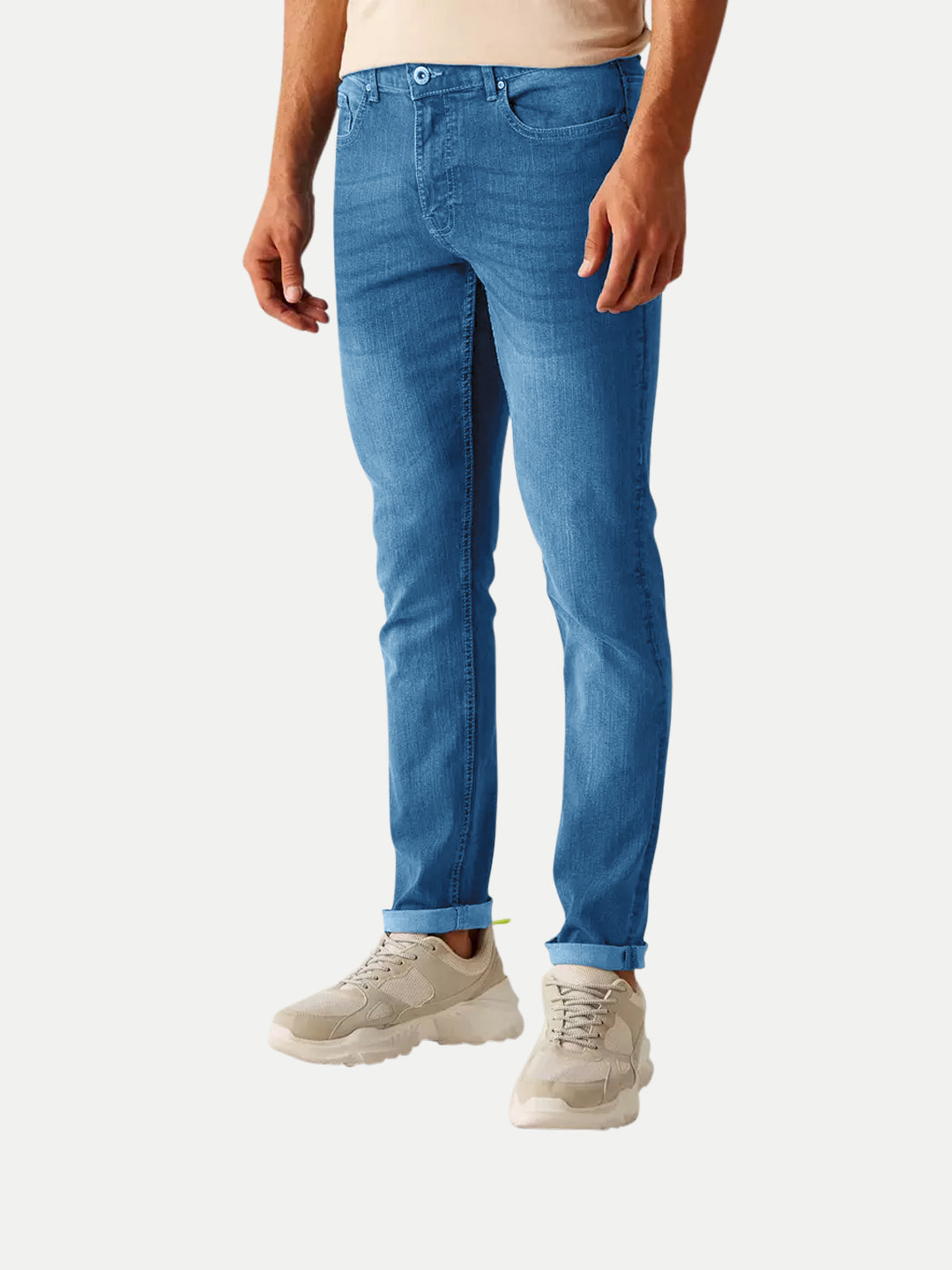 Radprix Mens Slim Fit Light Blue Denim Pants