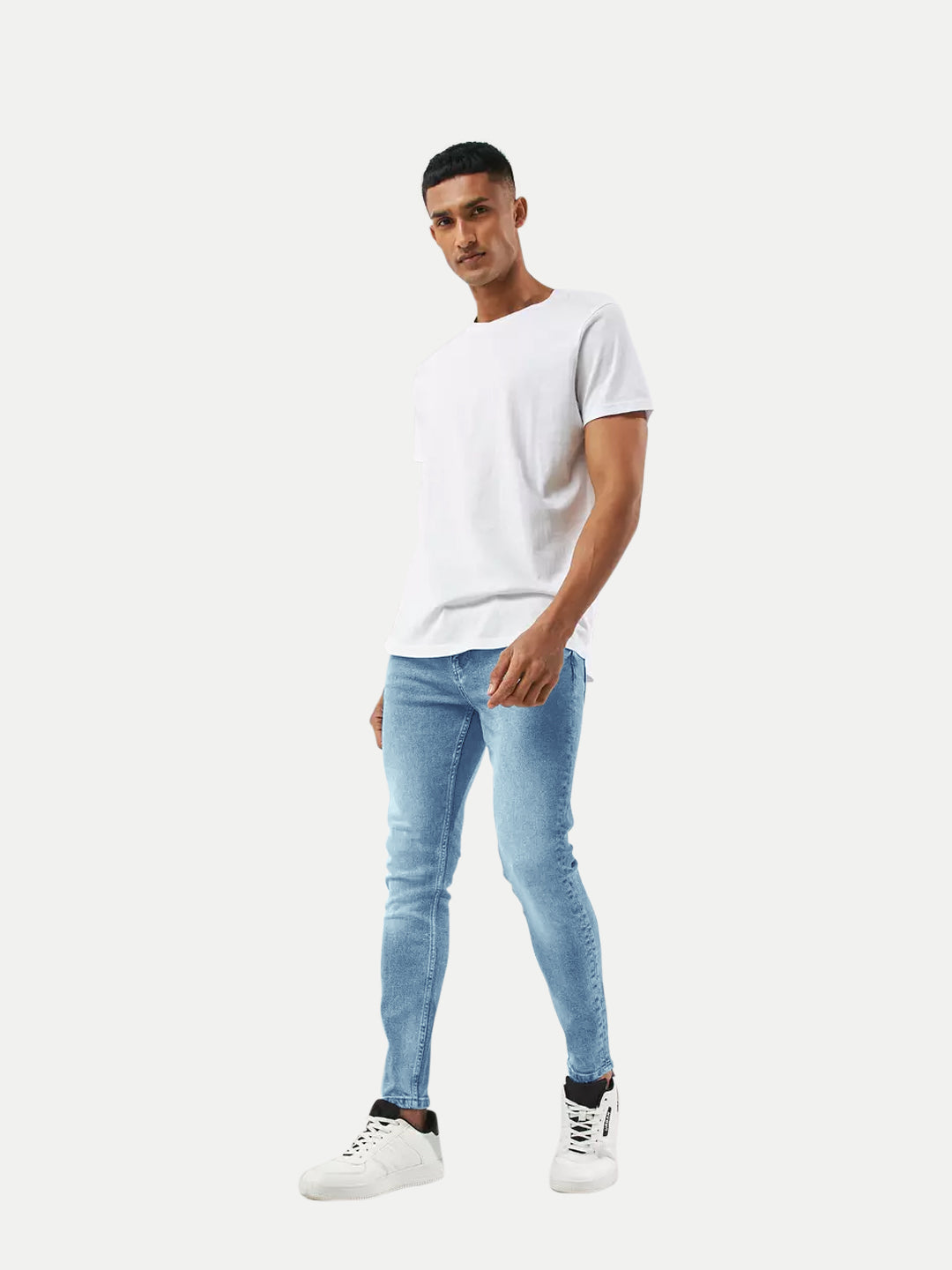 Radprix Mens Skinny Fit Light Blue Denim Pants