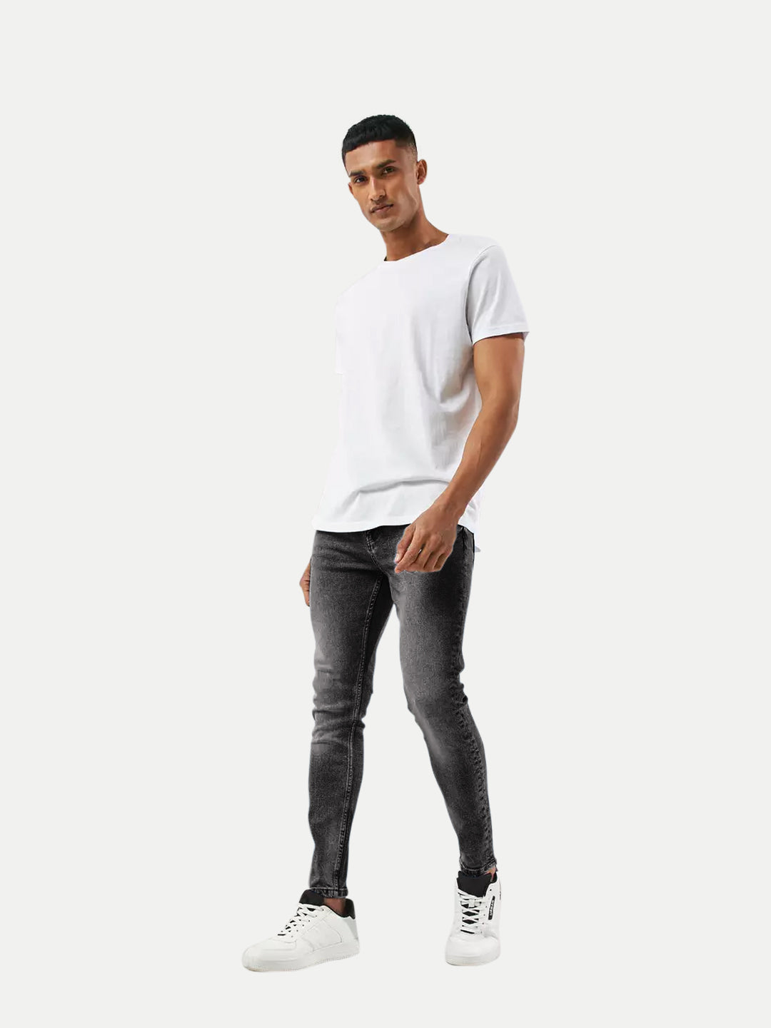 Radprix Mens Skinny Fit Charcoal Denim Pants