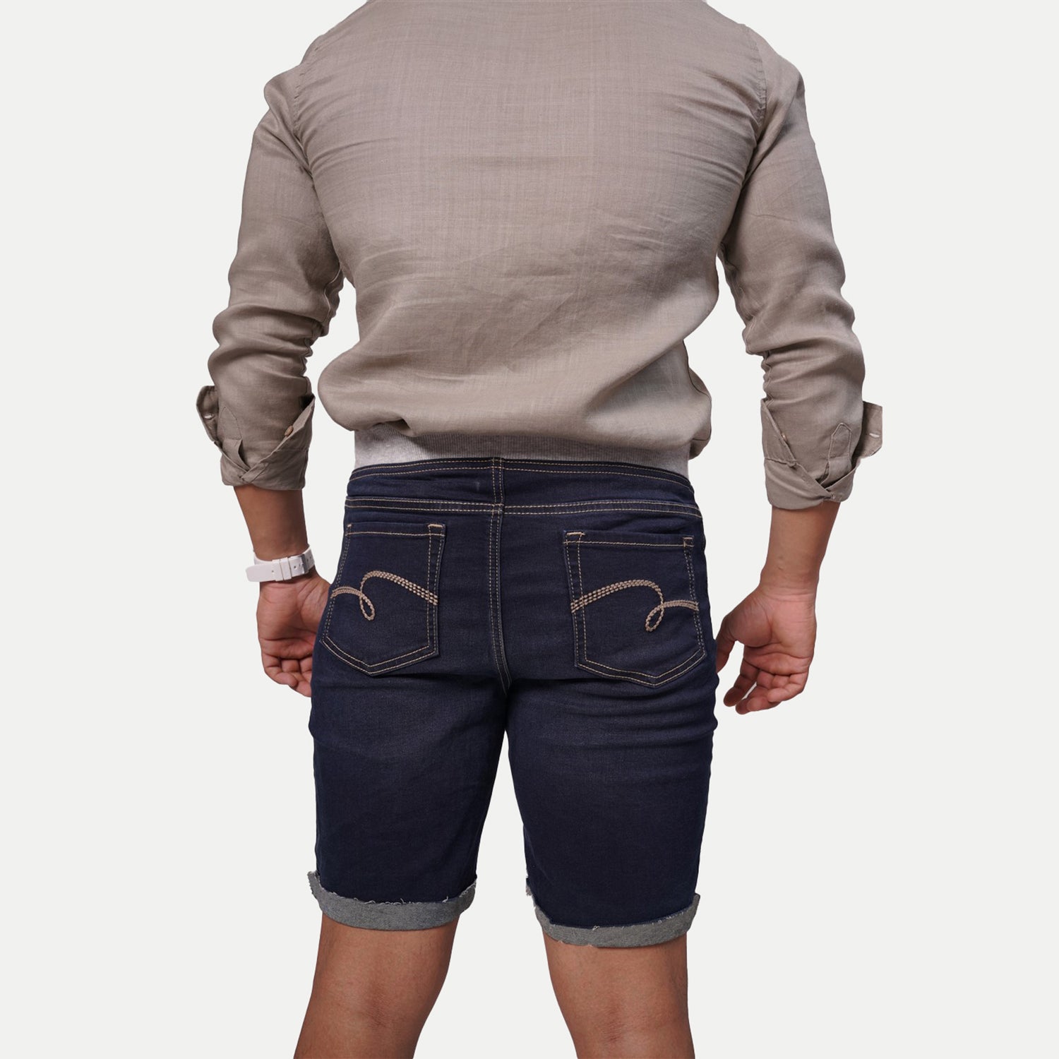 Radprix Mens Regular Fit Dark blue Denim Shorts