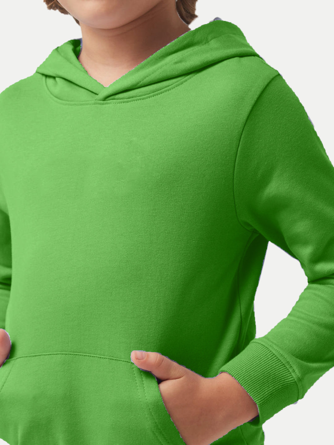 Radprix Teen Boys Solid Green Hooded Sweatshirt