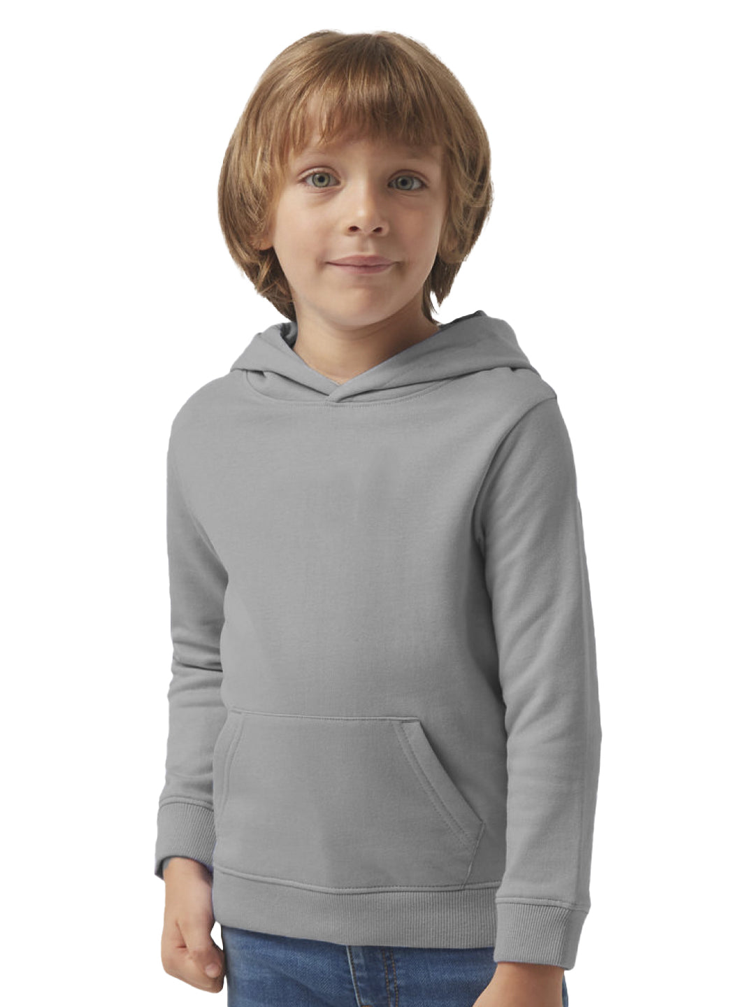 Radprix Teen Boys Solid Grey Melange Hooded Sweatshirt