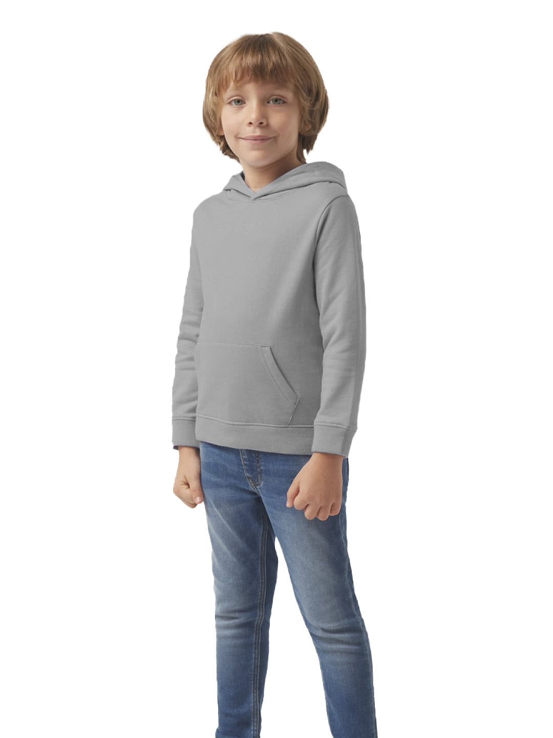 Radprix Teen Boys Solid Grey Melange Hooded Sweatshirt