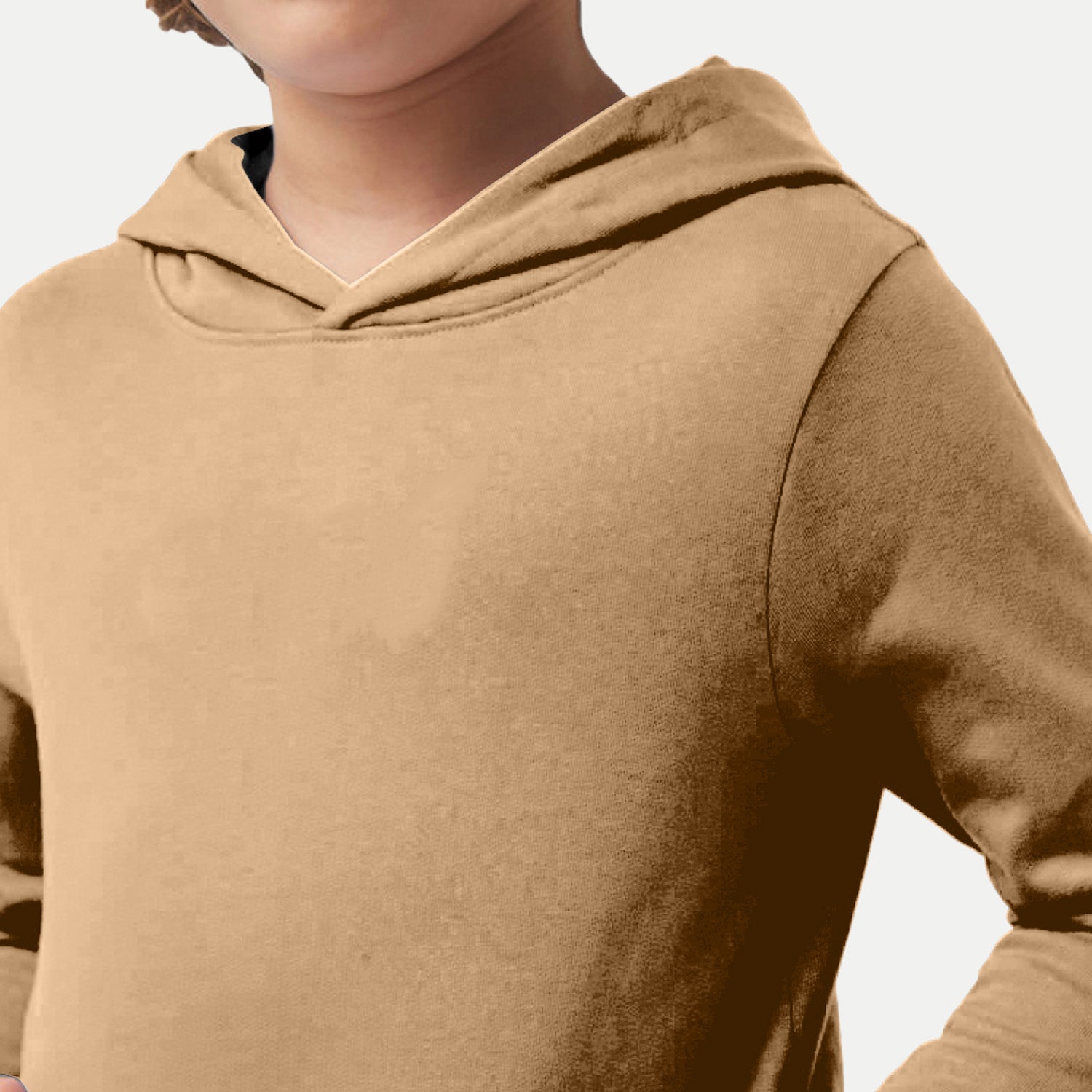 Radprix Teen Boys Solid Light Peach Hooded Sweatshirt