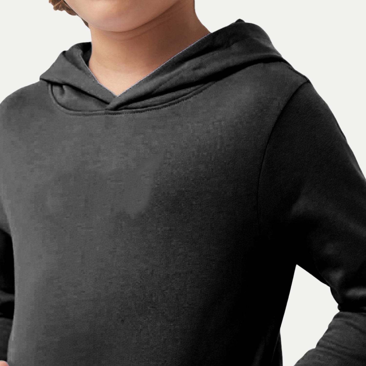 Radprix Teen Boys Solid Dark Grey Hooded Sweatshirt