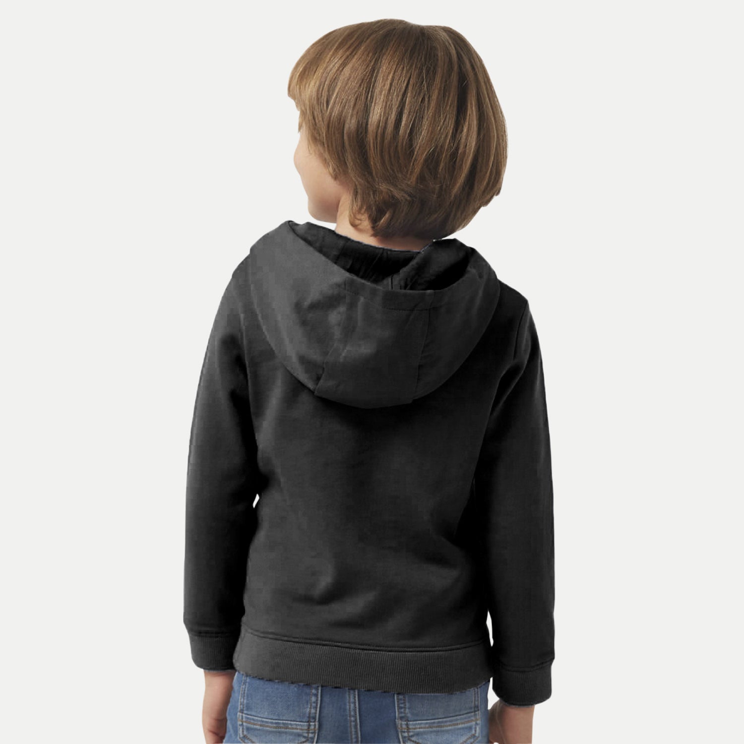 Radprix Teen Boys Solid Dark Grey Hooded Sweatshirt