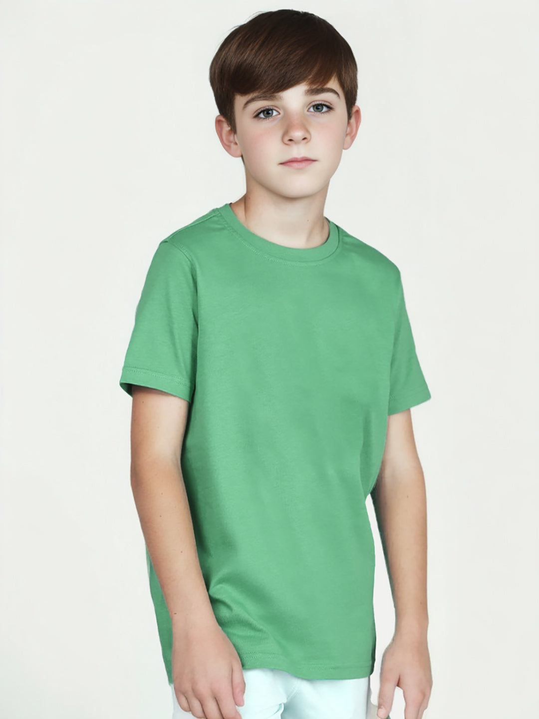 Radprix Teen Boys Solid Green Casual T-Shirt