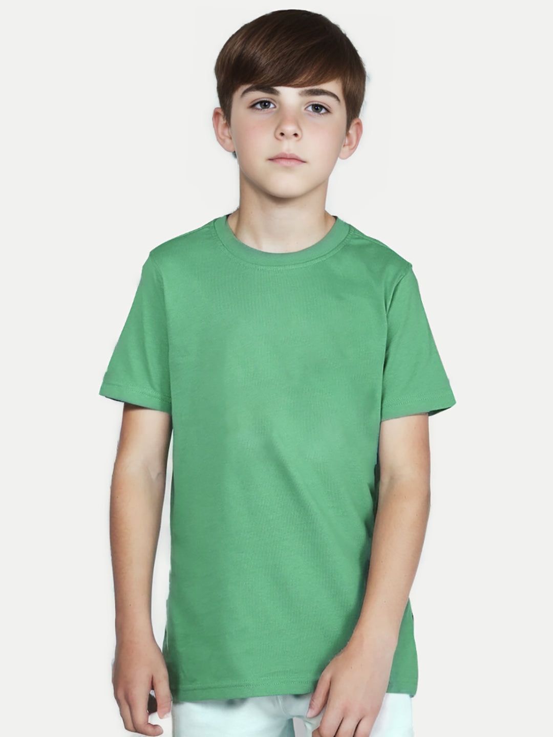 Radprix Teen Boys Solid Green Casual T-Shirt