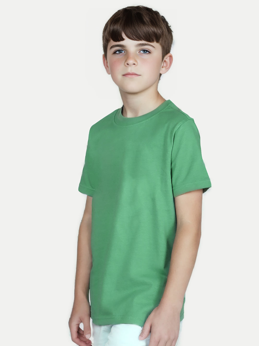 Radprix Teen Boys Solid Green Casual T-Shirt