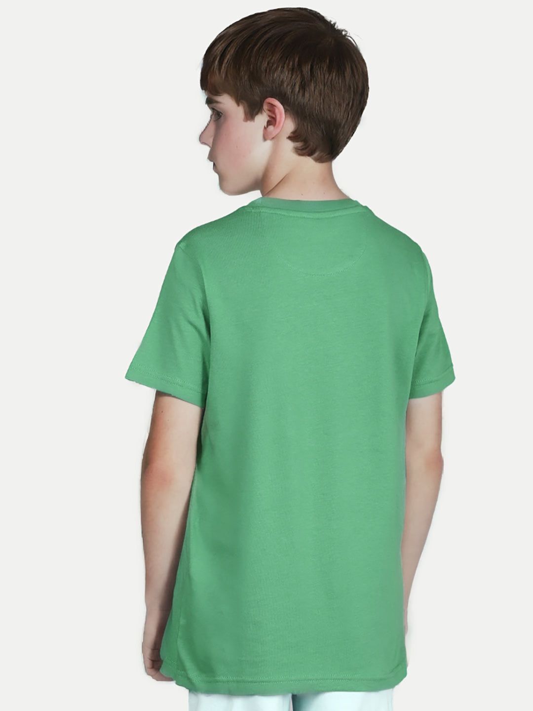 Radprix Teen Boys Solid Green Casual T-Shirt