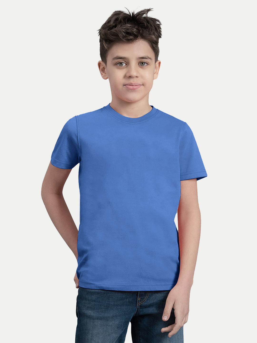 Radprix Teen Boys Solid Blue Casual T-Shirt