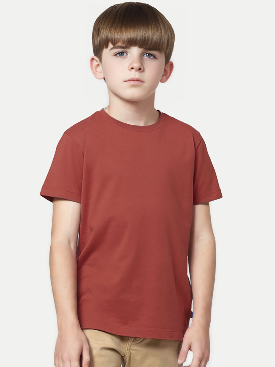 Radprix Teen Boys Solid Maroon Casual T-Shirt