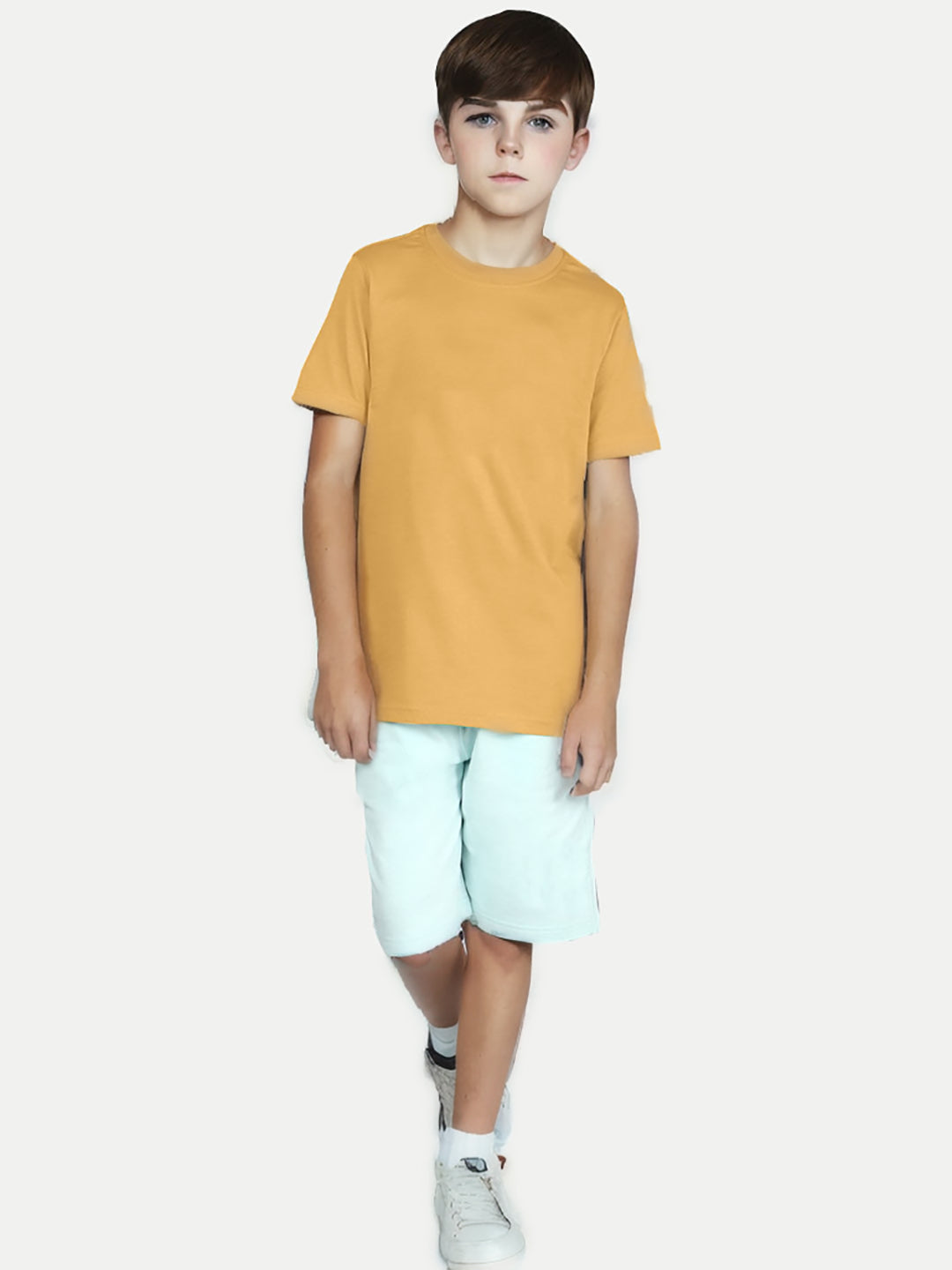 Radprix Teen Boys Solid Yellow Casual T-Shirt