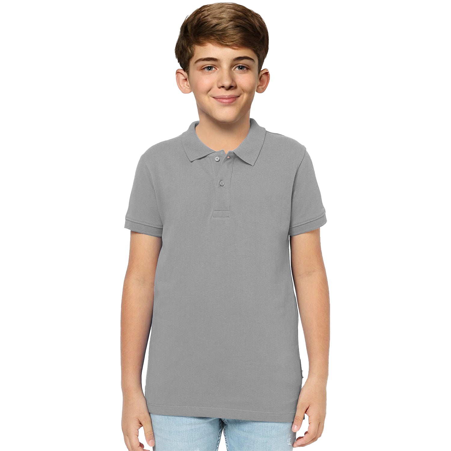 Radprix Teen boys Grey Melange Polo T-shirt