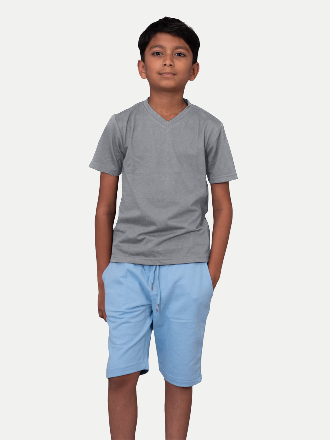 Radprix Teen Boys Grey Melange V neck T-shirt