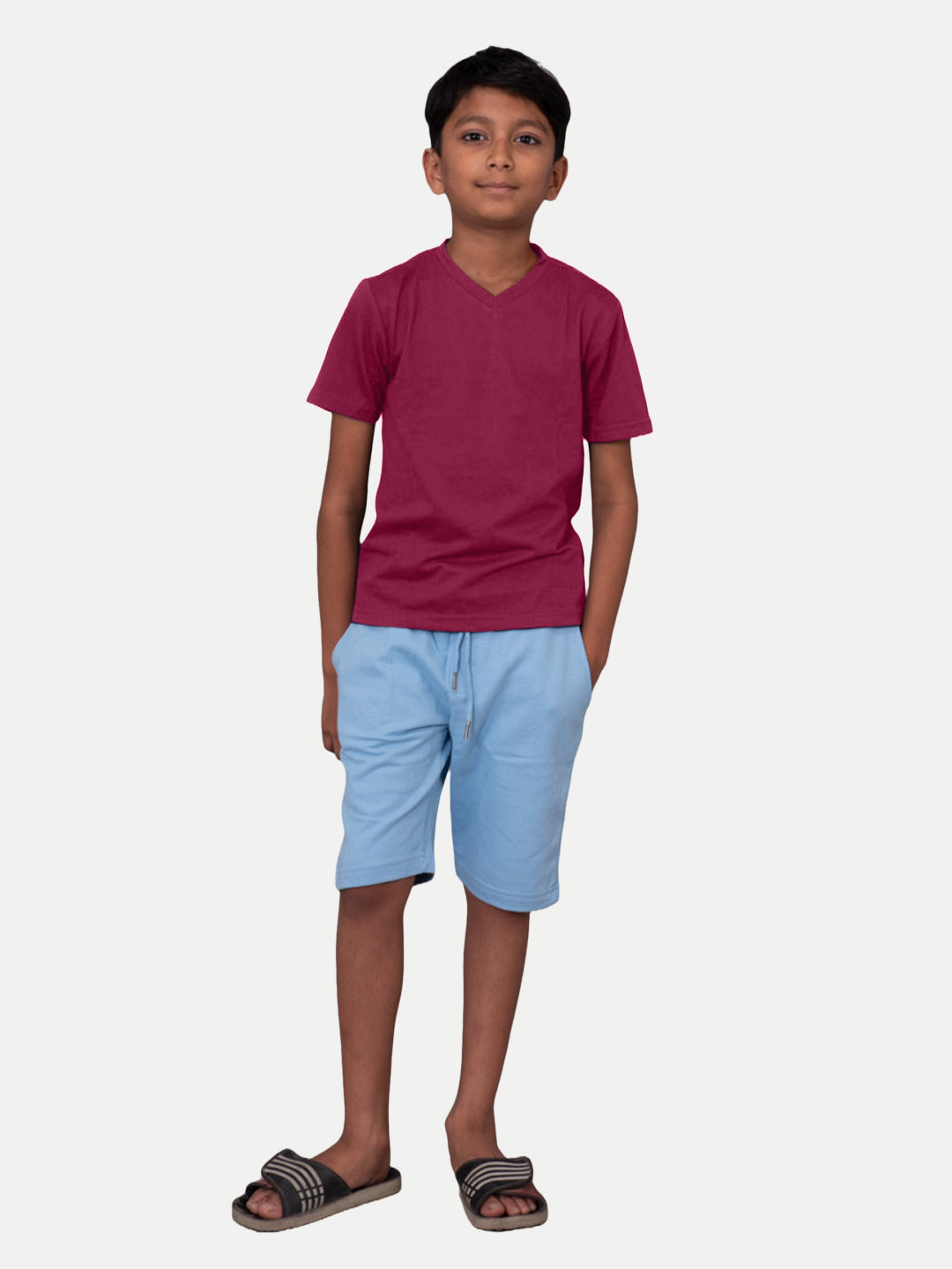 Radprix Teen Boys Maroon V neck T-shirt