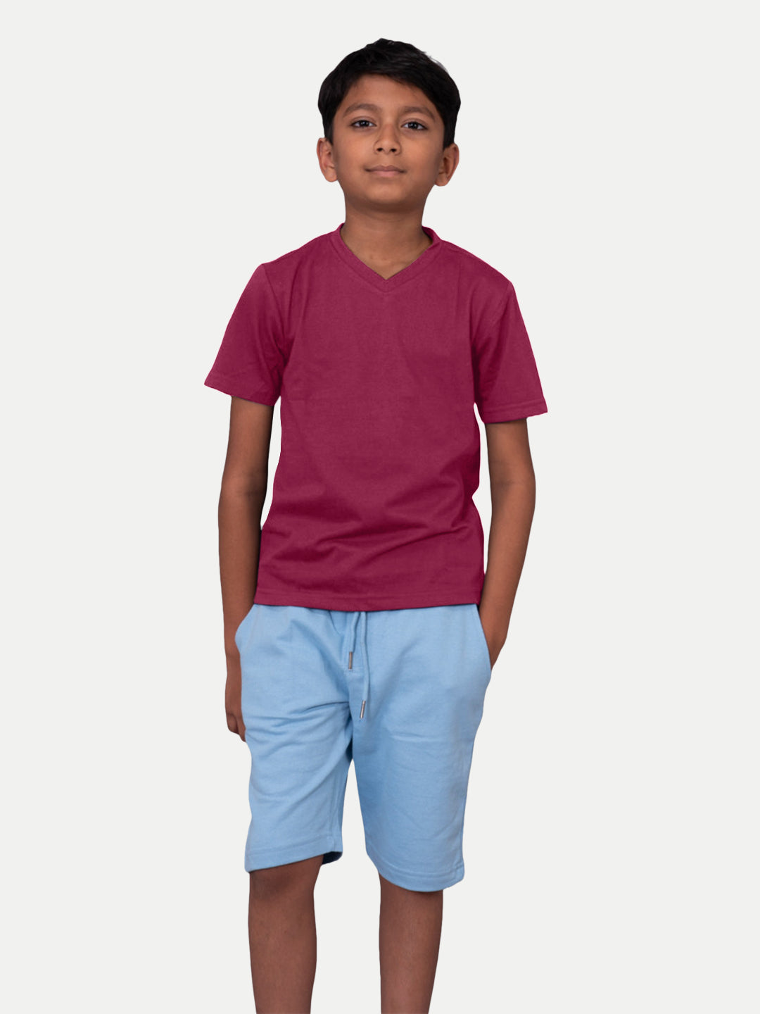 Radprix Teen Boys Maroon V neck T-shirt