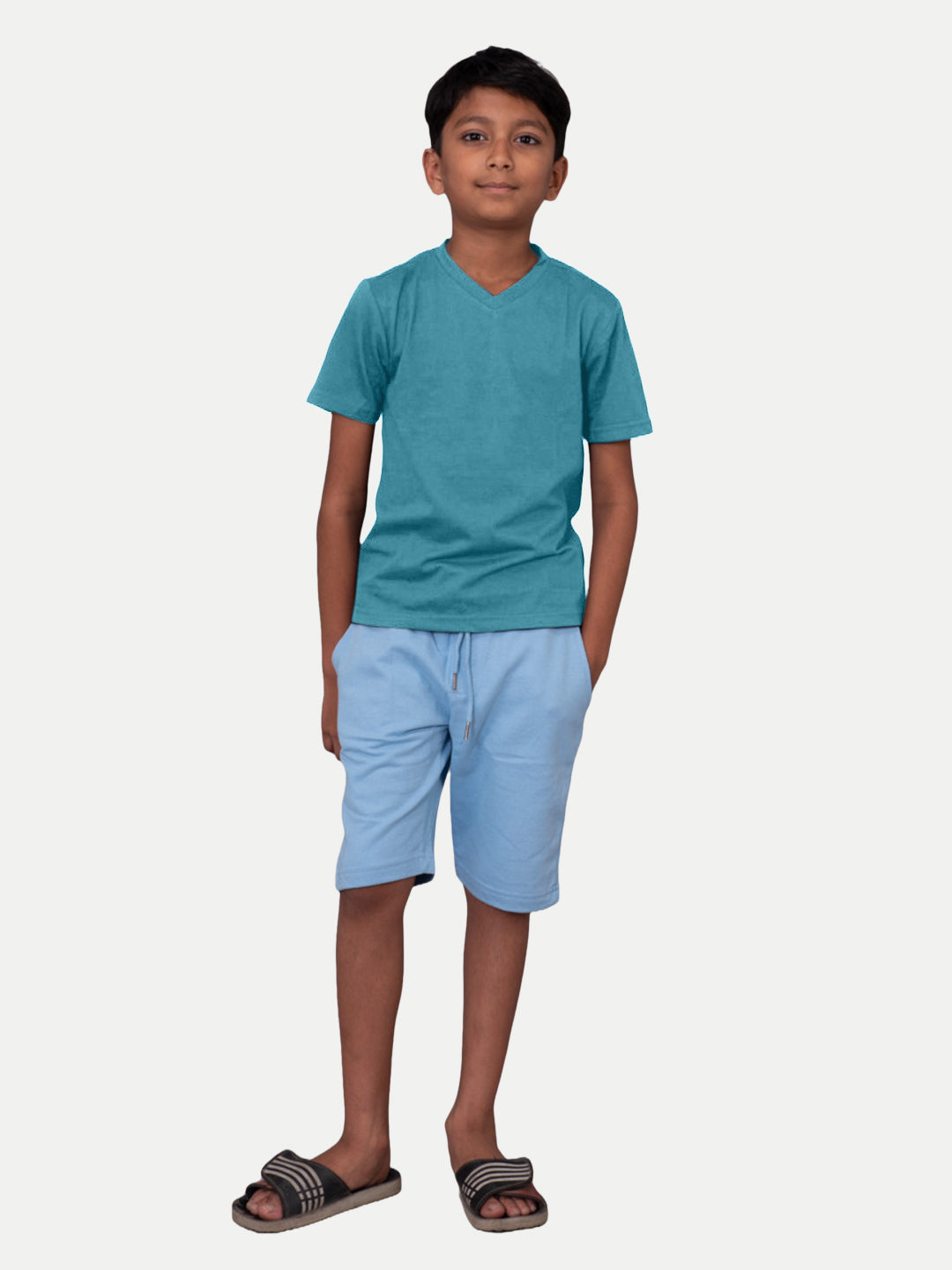 Radprix Teen Boys Aqua V neck T-shirt