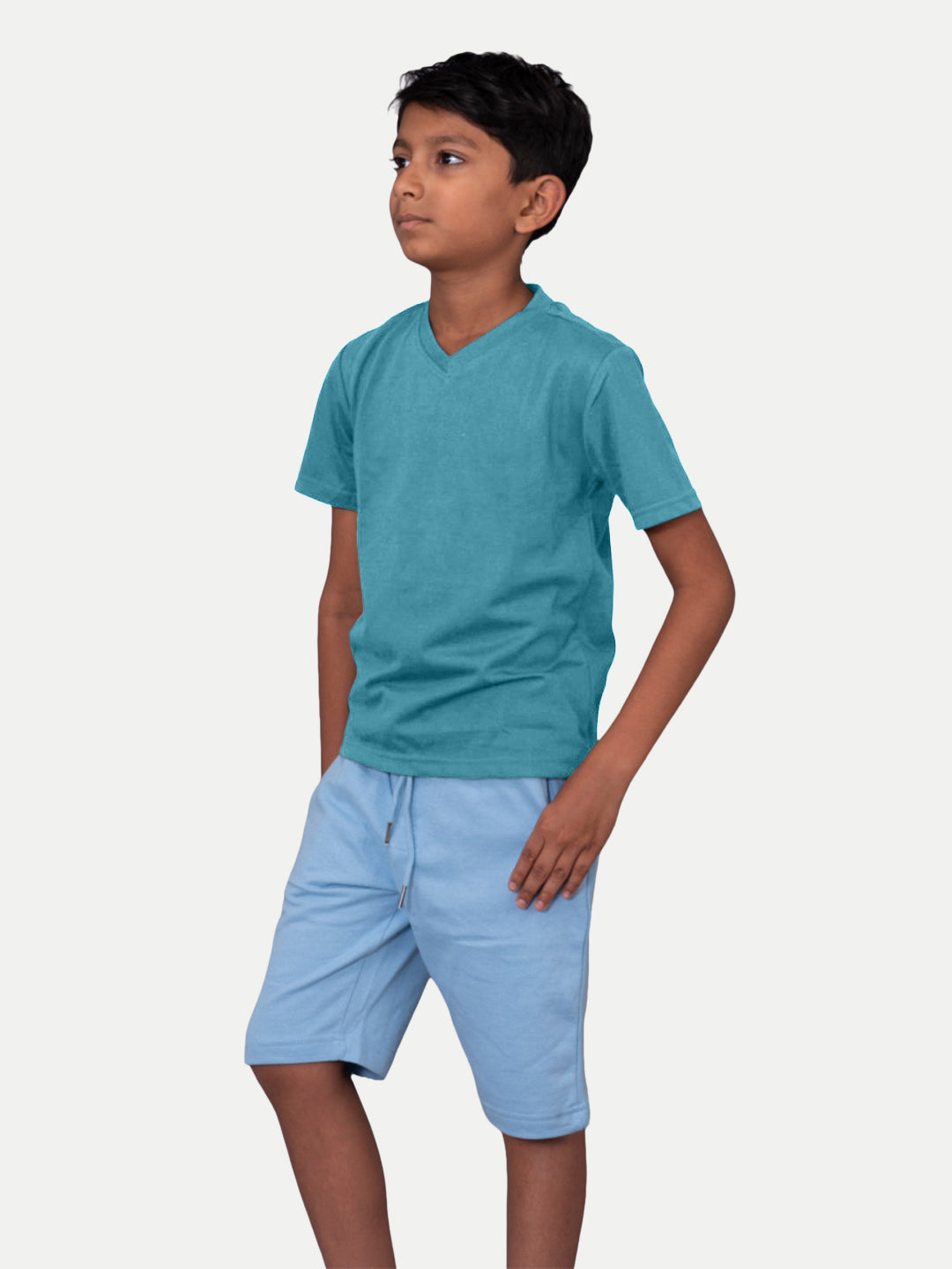 Radprix Teen Boys Aqua V neck T-shirt