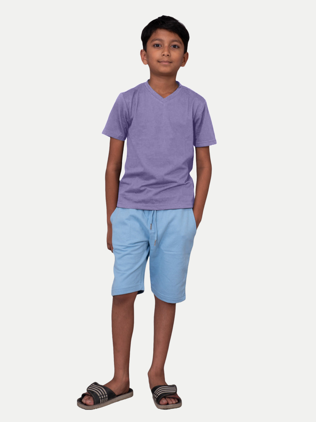 Radprix Teen Boys Lavender V neck T-shirt