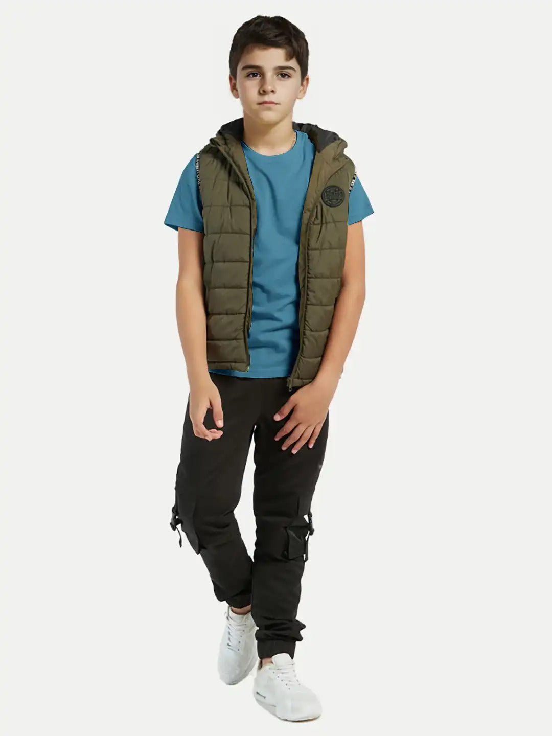 Radprix Teen Boys Aqua Crew neck T-shirt