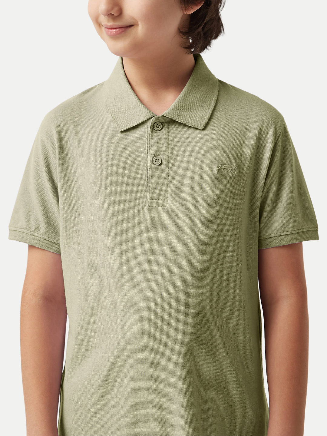 Radprix Teen boys Green Plain Polo T-shirt