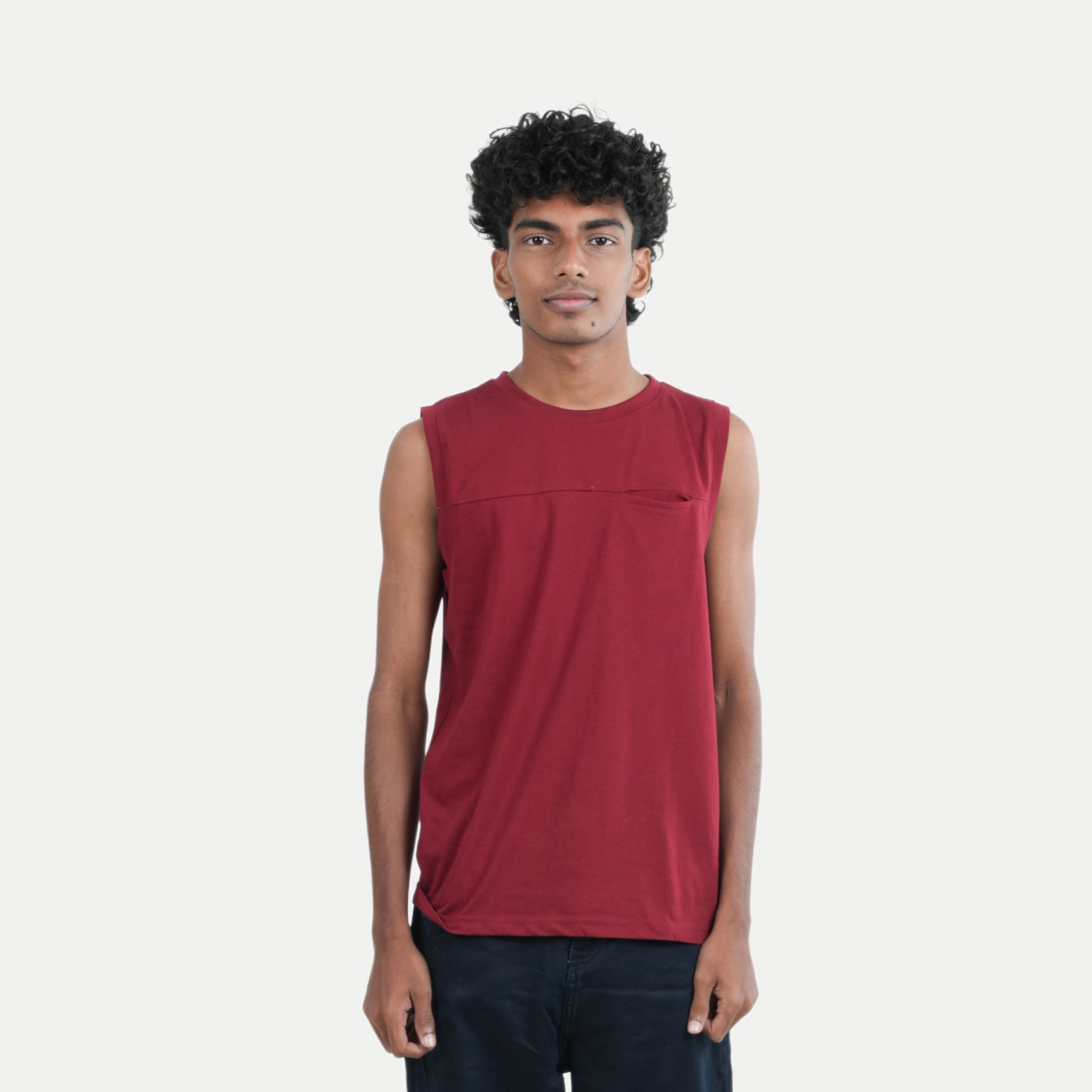 Radprix Teen Boys Maroon Tank Top