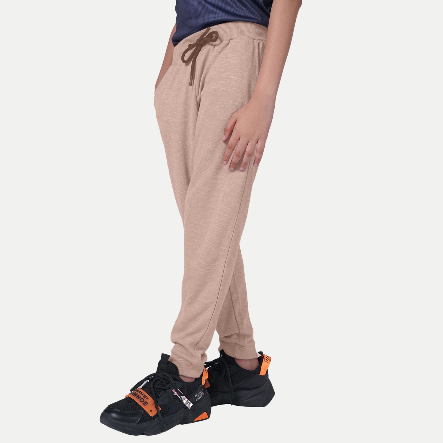 Radprix Teen Boys Comfy Beige Cotton Joggers