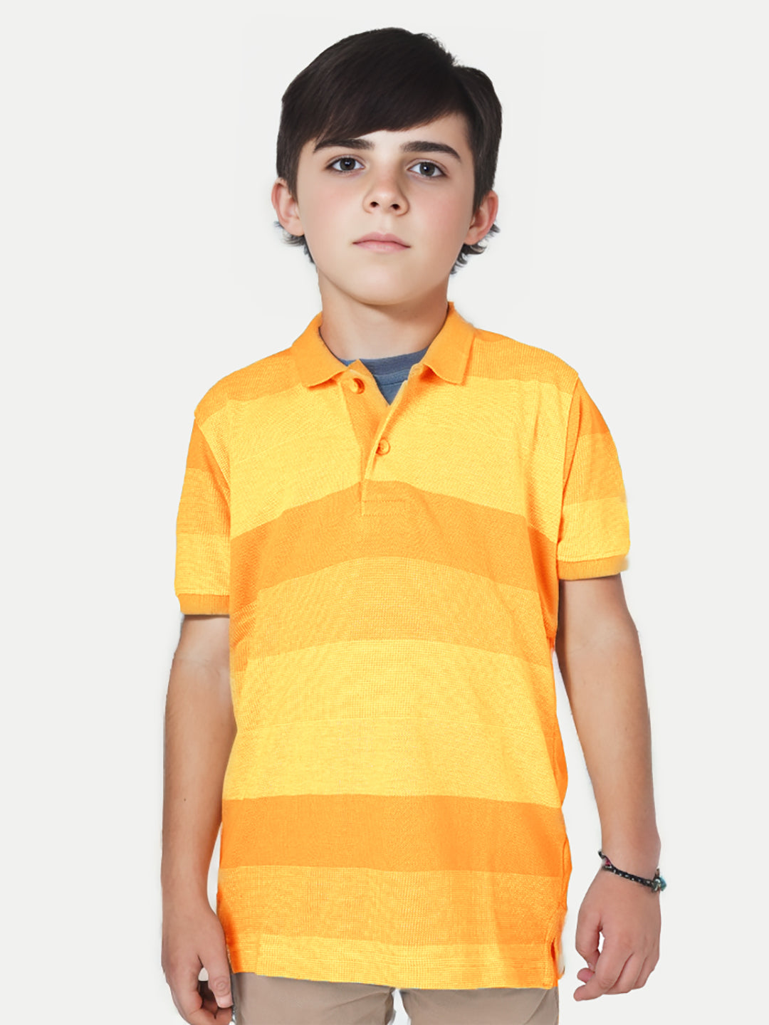 Radprix Teen boys Yellow Colour-Blocked Polo T-Shirt