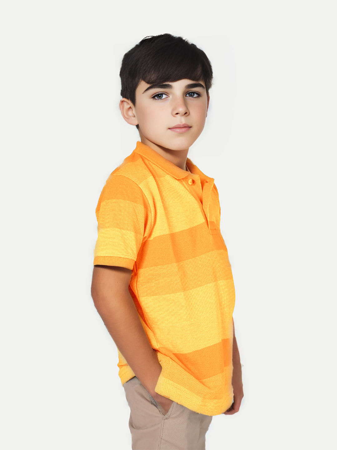 Radprix Teen boys Yellow Colour-Blocked Polo T-Shirt