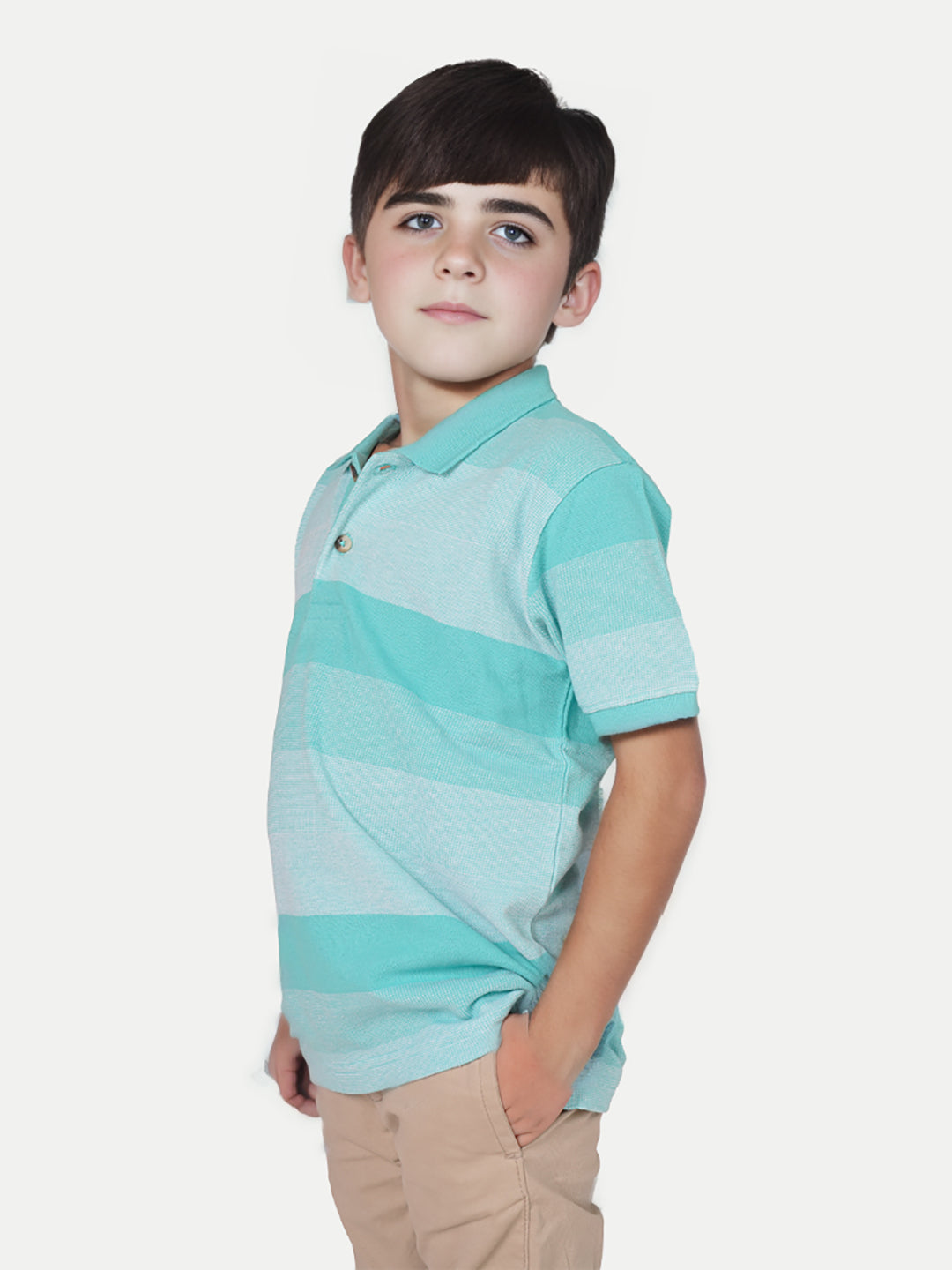 Radprix Teen boys Light Blue Colour-Blocked Polo T-Shirt