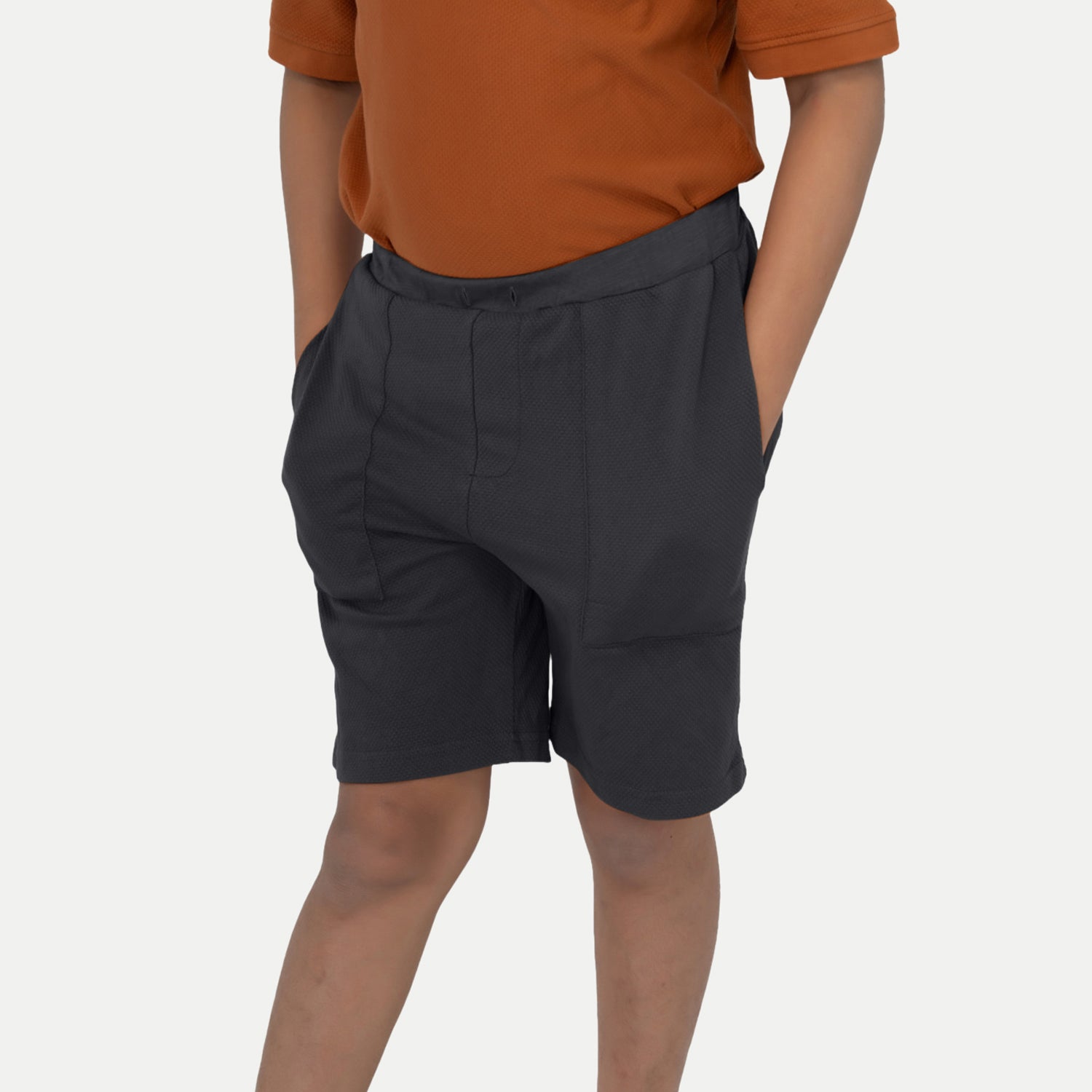 Radprix Boys Solid Black Cotton Shorts