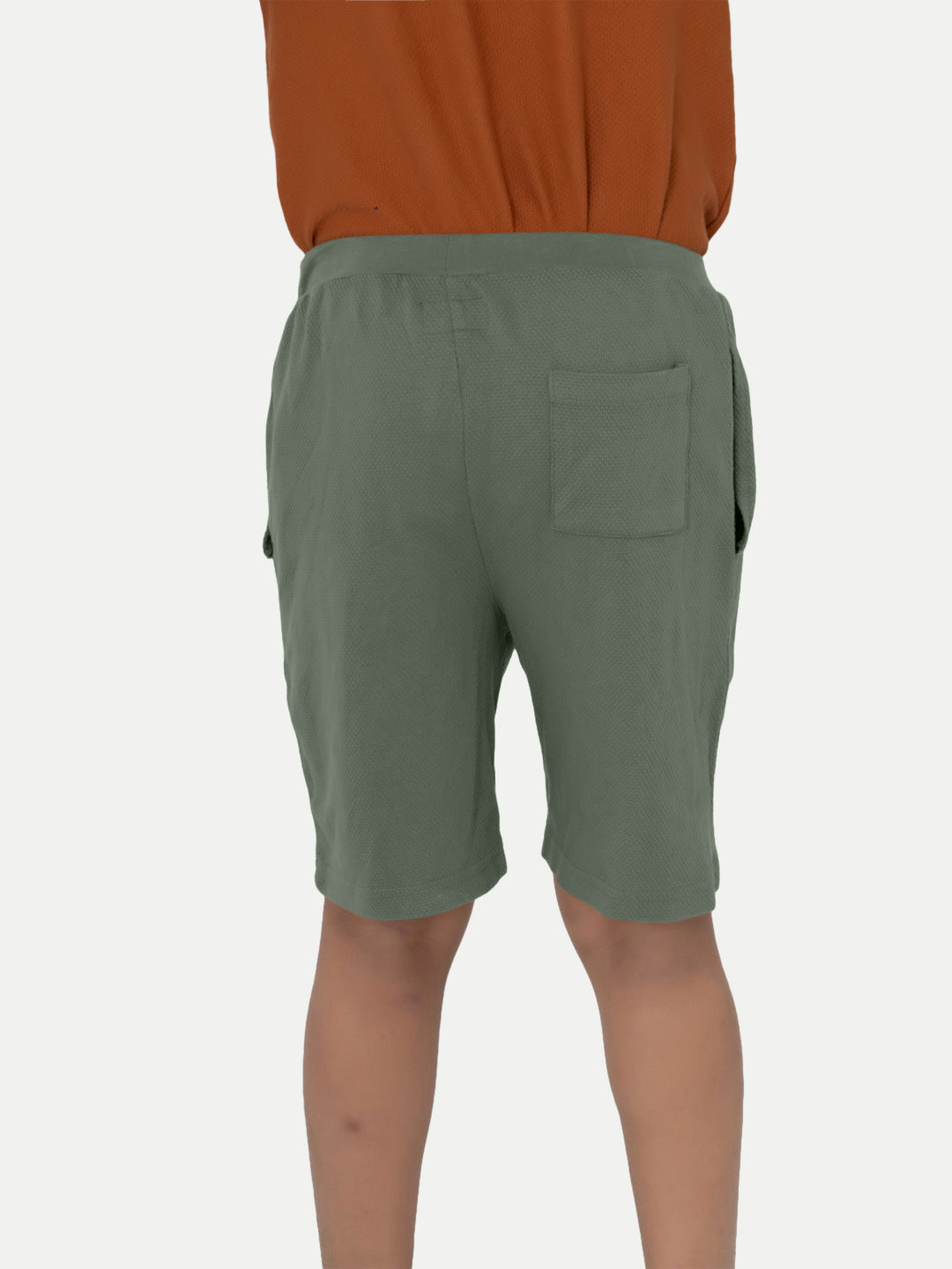 Radprix Boys Solid Sage Green Cotton Shorts