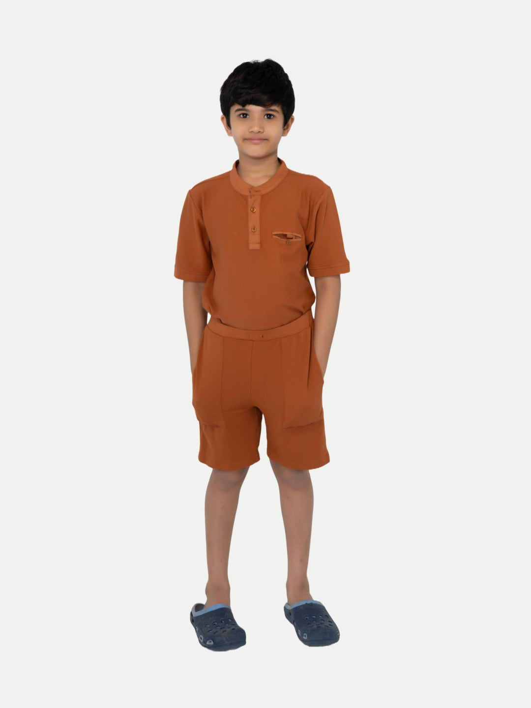 Radprix Boys Solid Rust Cotton Shorts