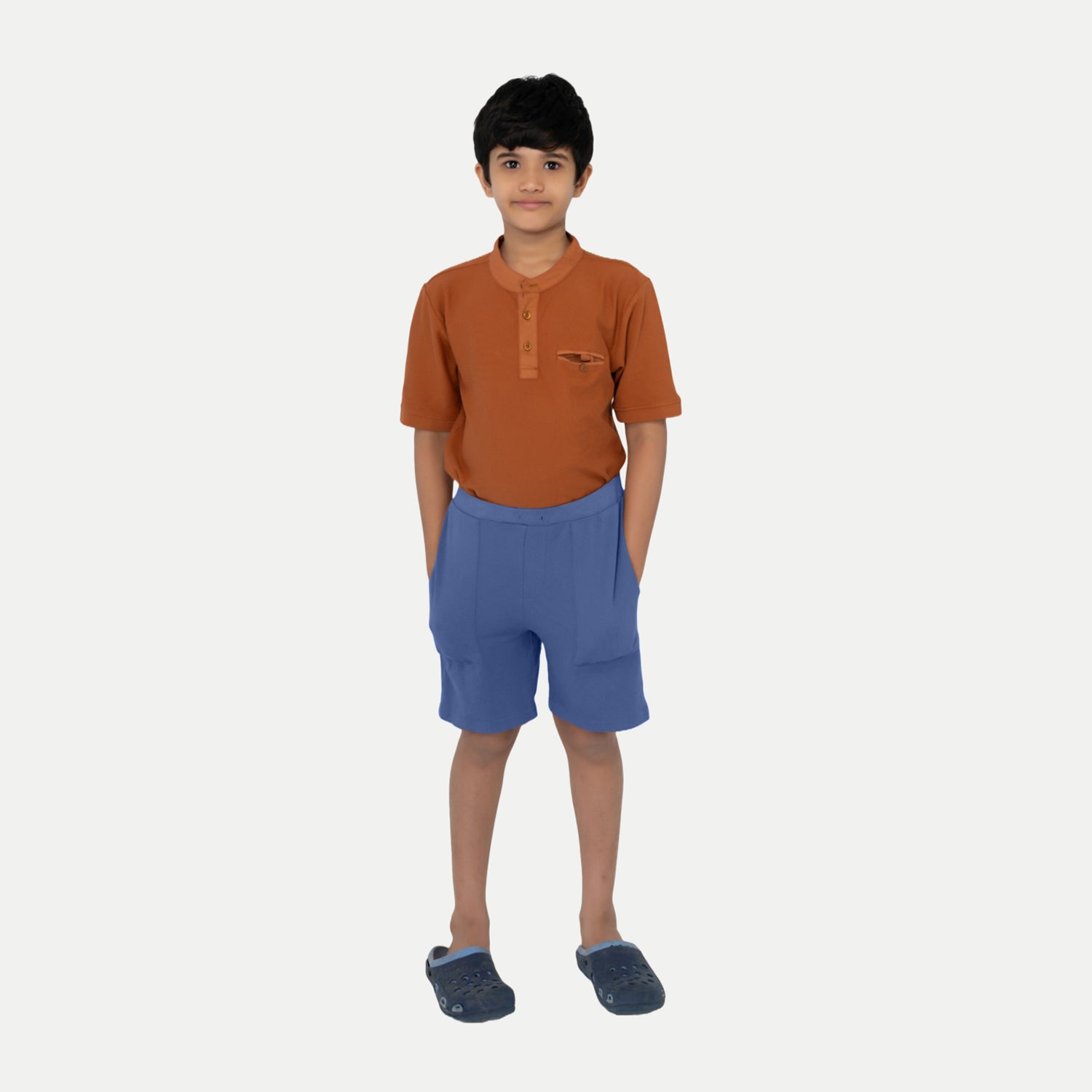 Radprix Boys Solid Purple Cotton Shorts