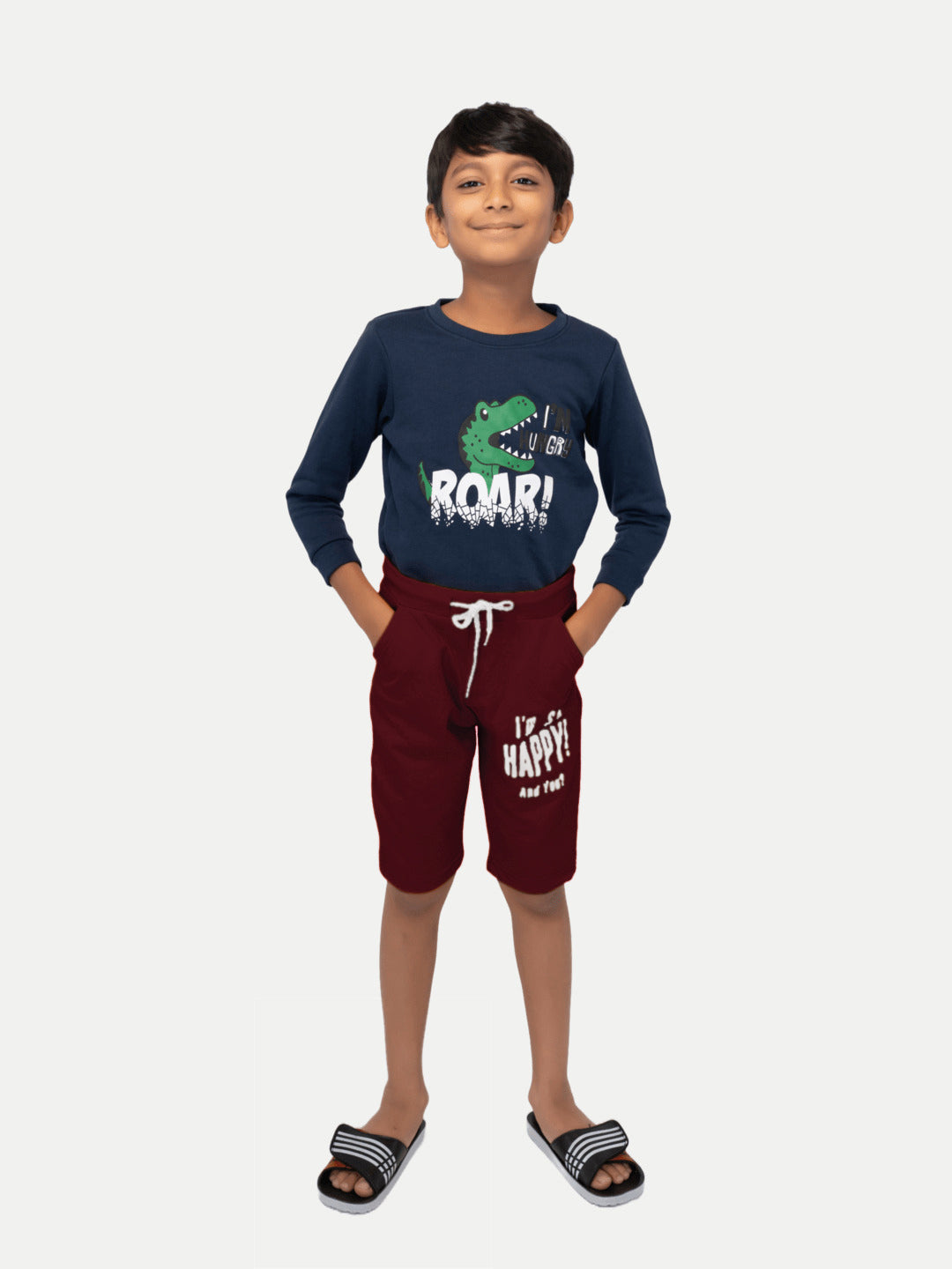 Radprix Boys Maroon Printed Shorts