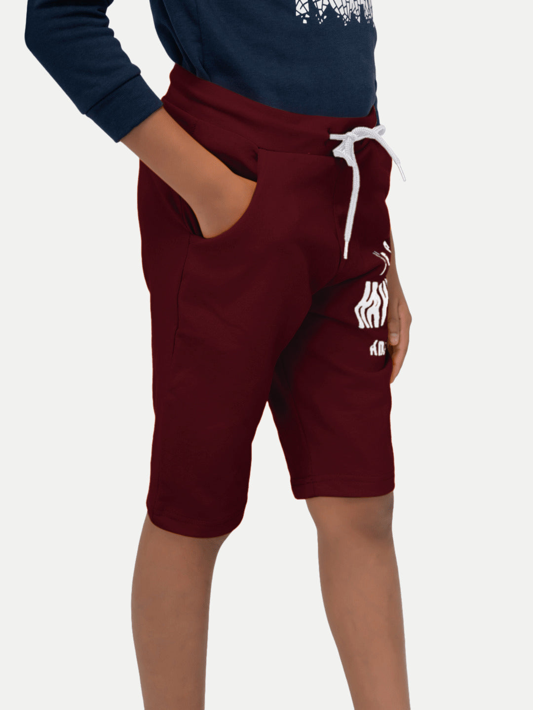 Radprix Boys Maroon Printed Shorts