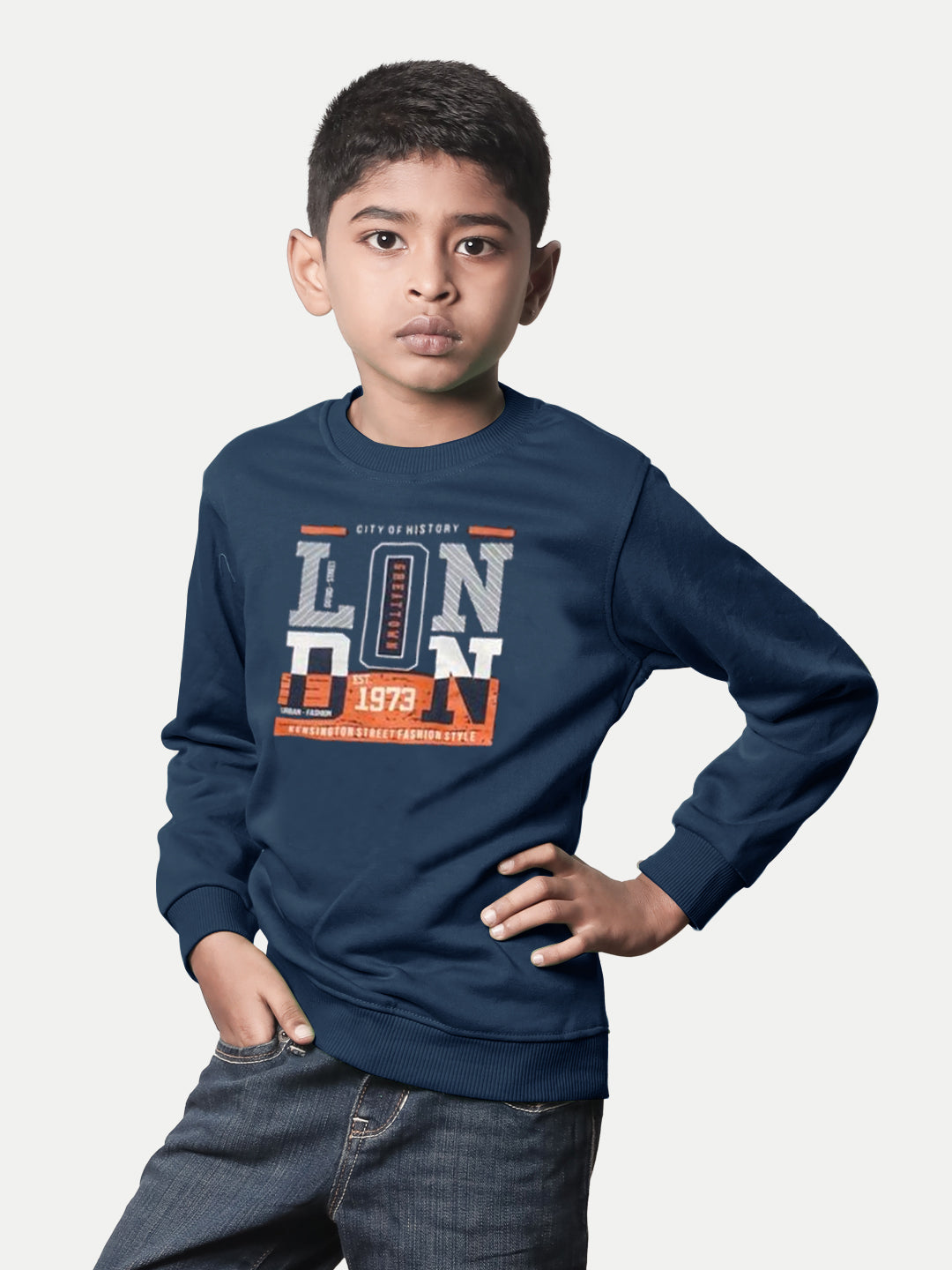 Radprix Teen Boys Navy Graphic Printed Sweatshirt